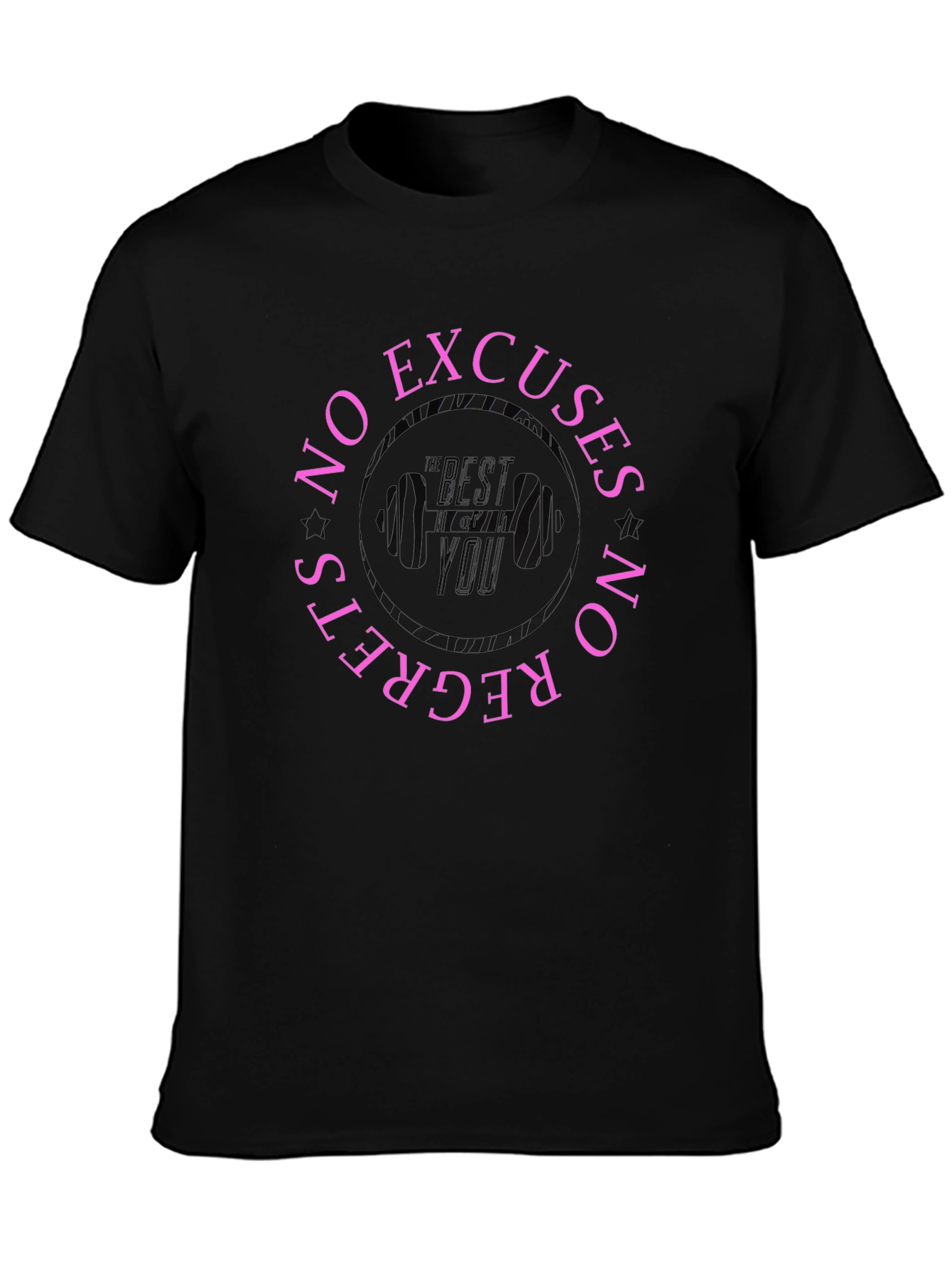 No Excuses No Regrets Black Graphic Tee