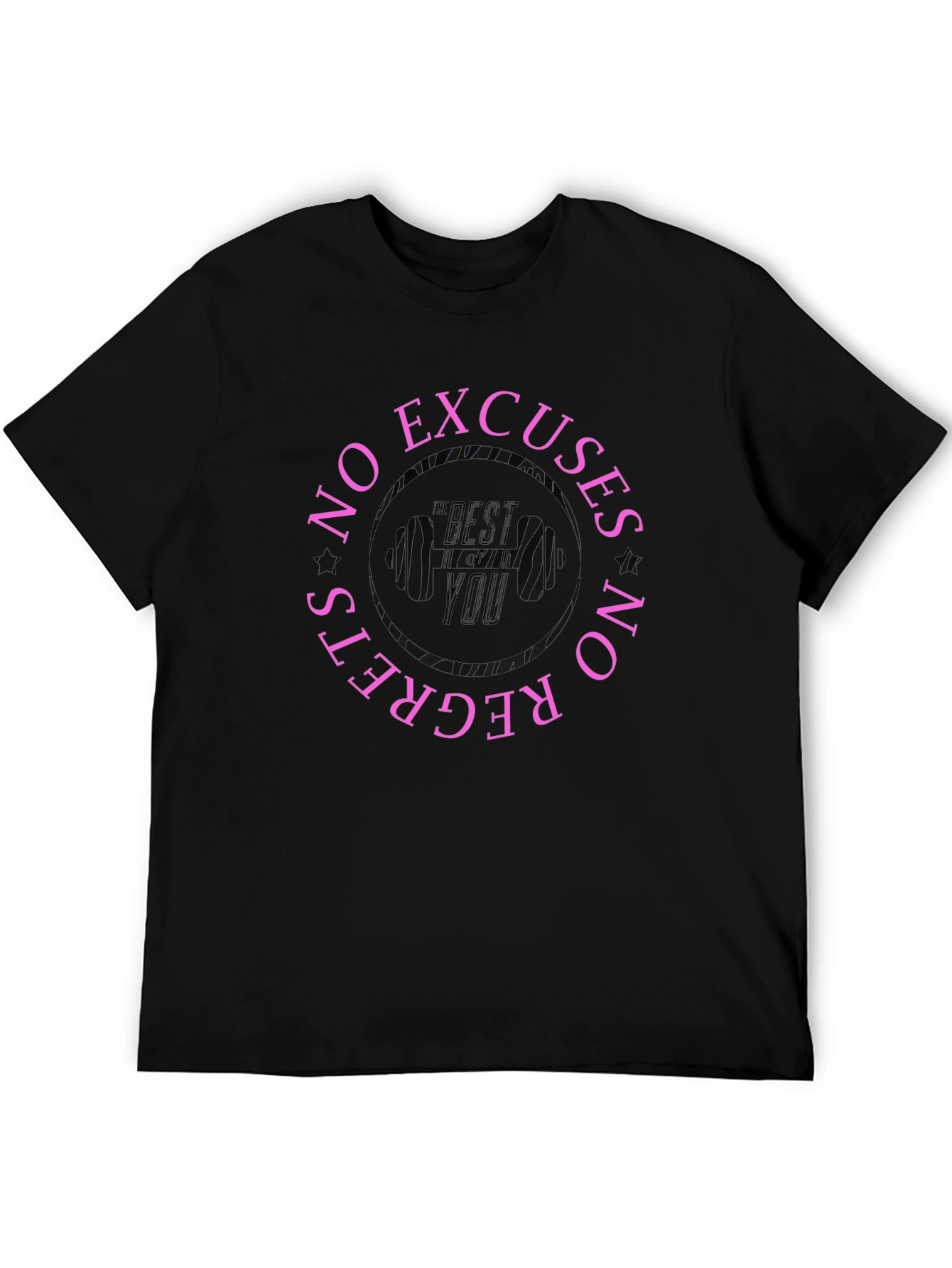 No Excuses No Regrets Black Graphic Tee