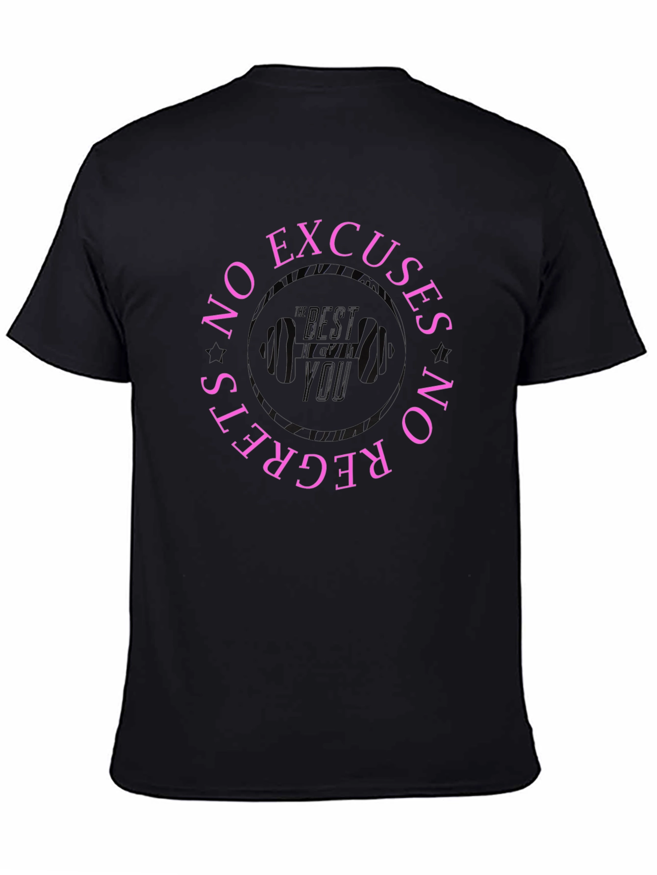 No Excuses No Regrets Black Graphic Tee