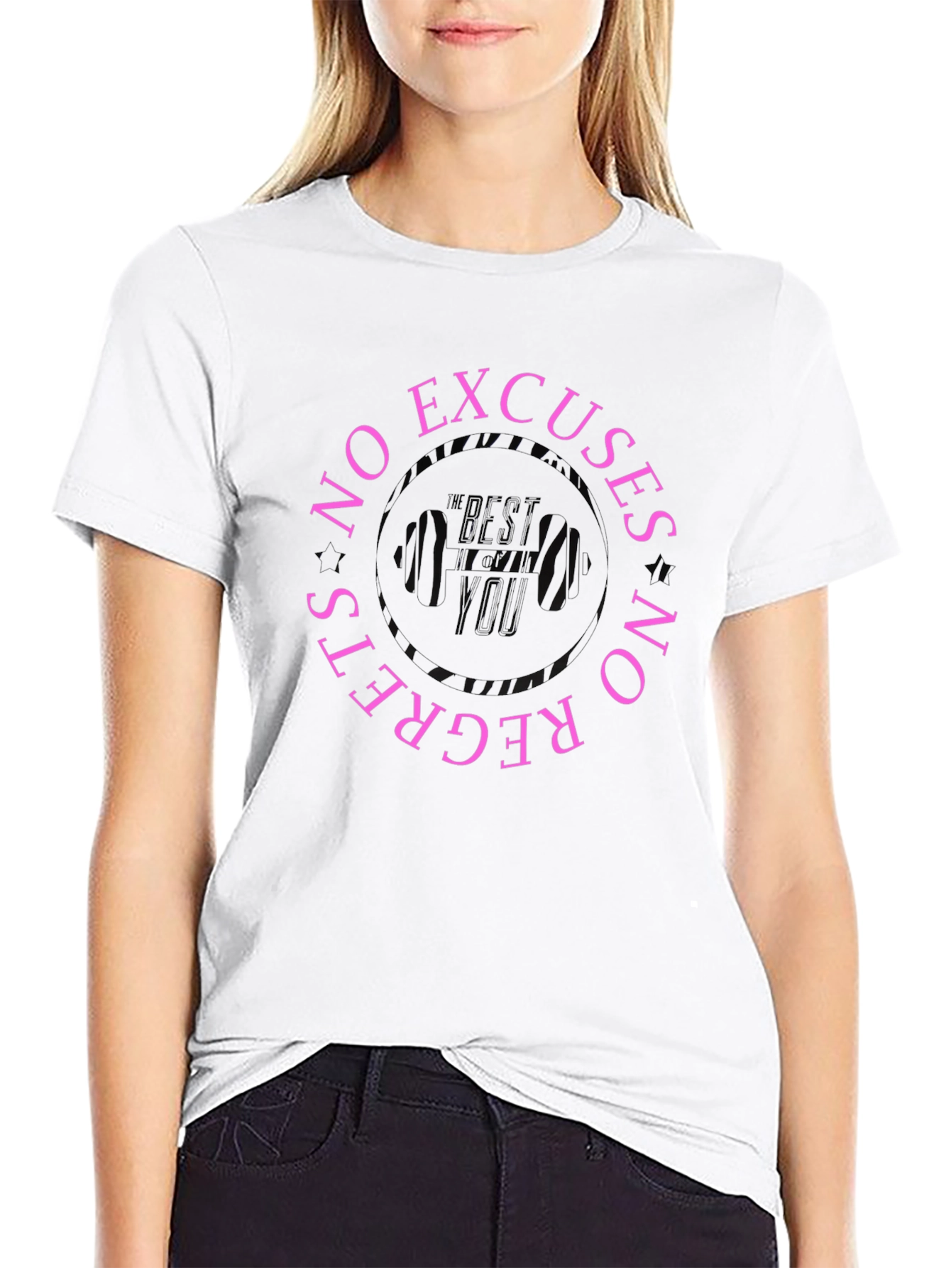 No Excuses No Regrets Black Graphic Tee