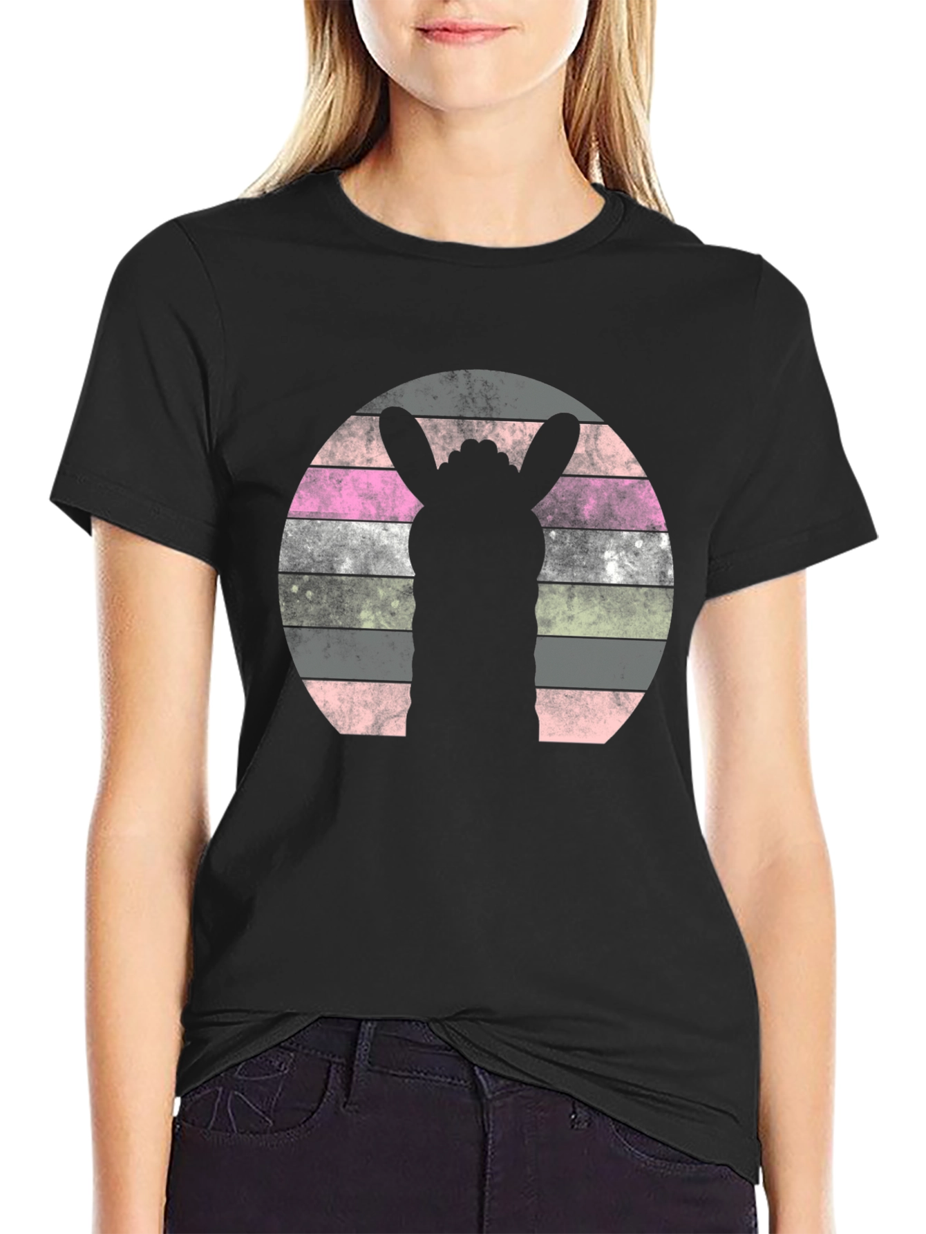 Retro Llama Silhouette Graphic Tee