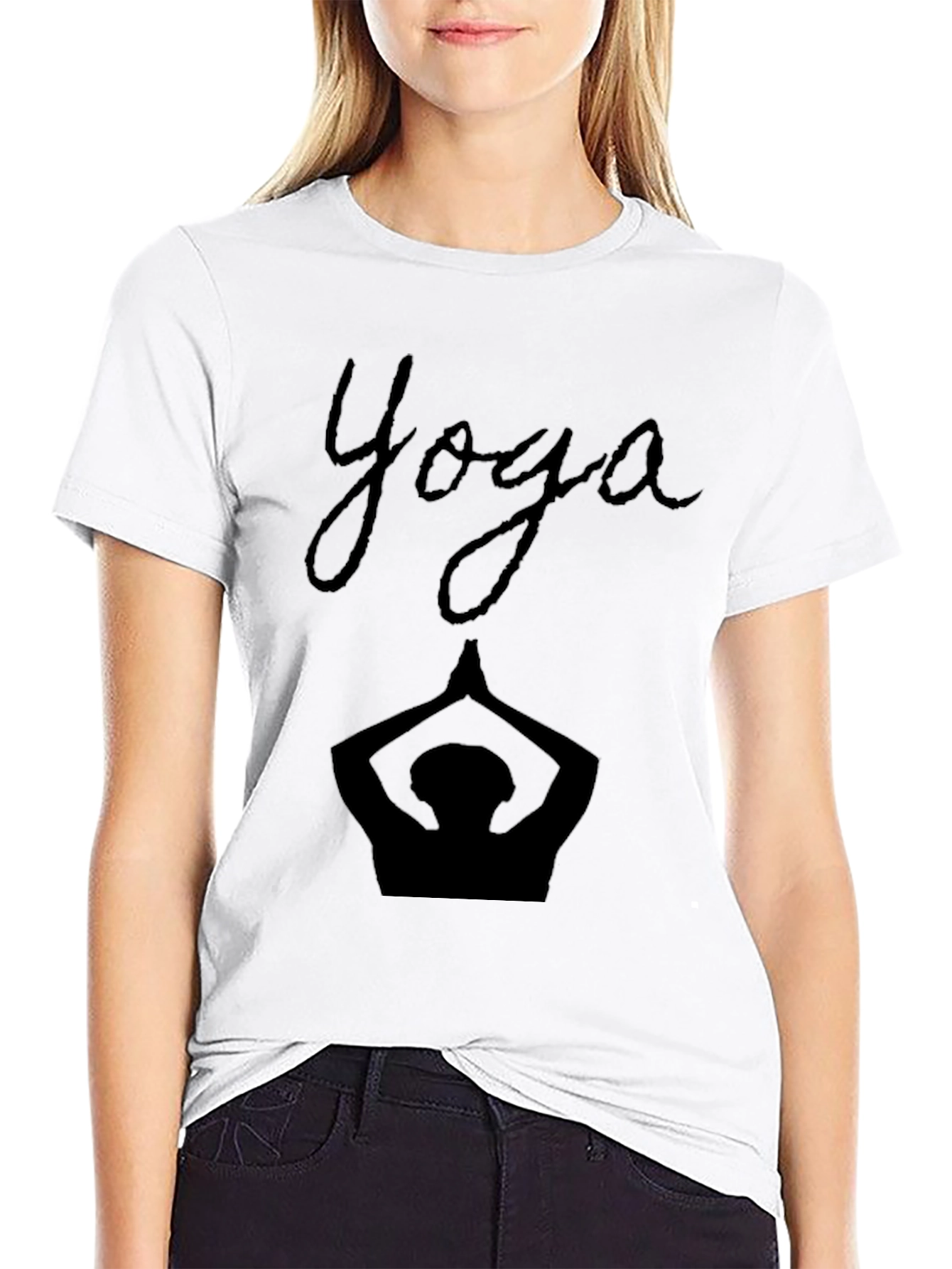 Yoga Silhouette Black T-Shirt