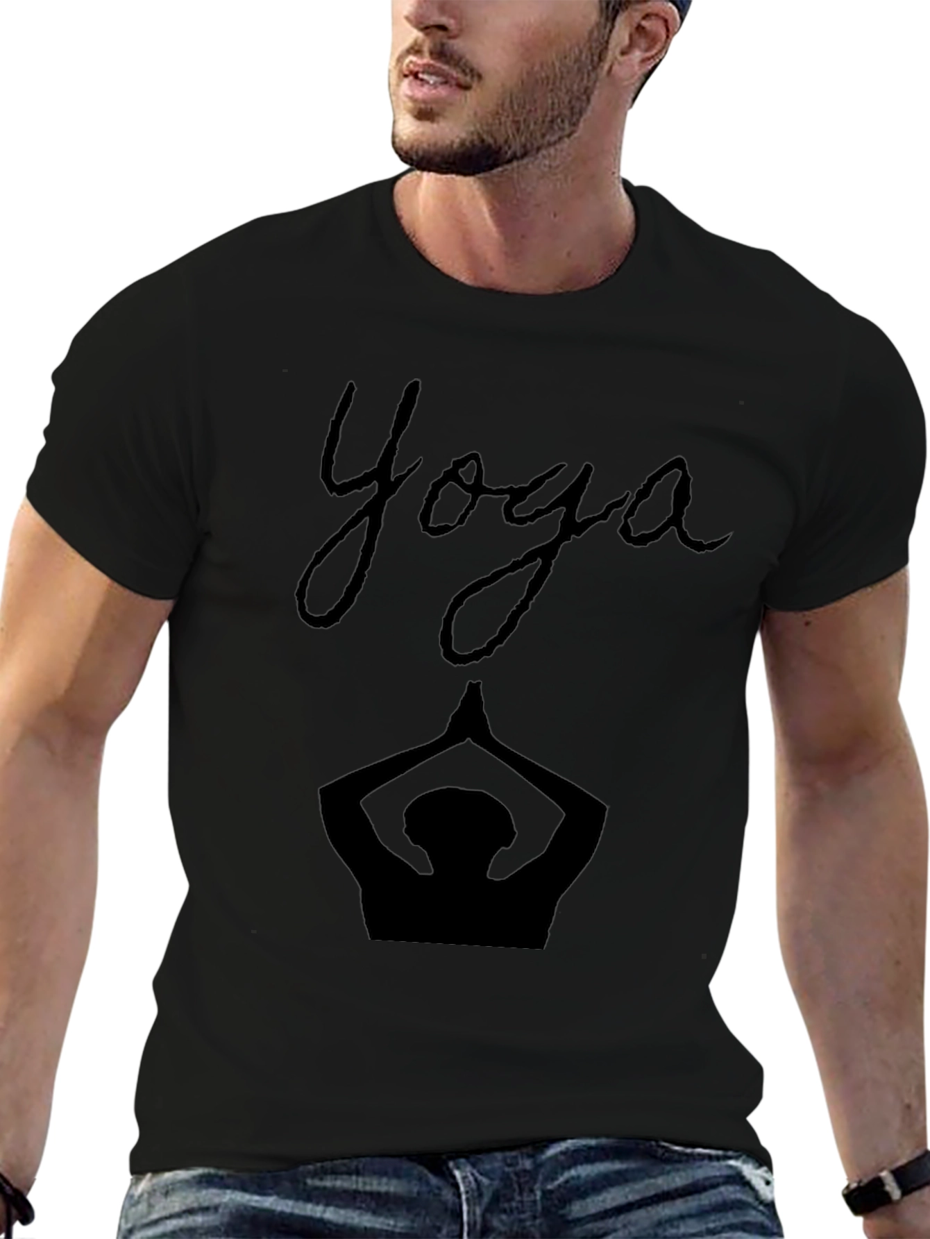 Yoga Silhouette Black T-Shirt