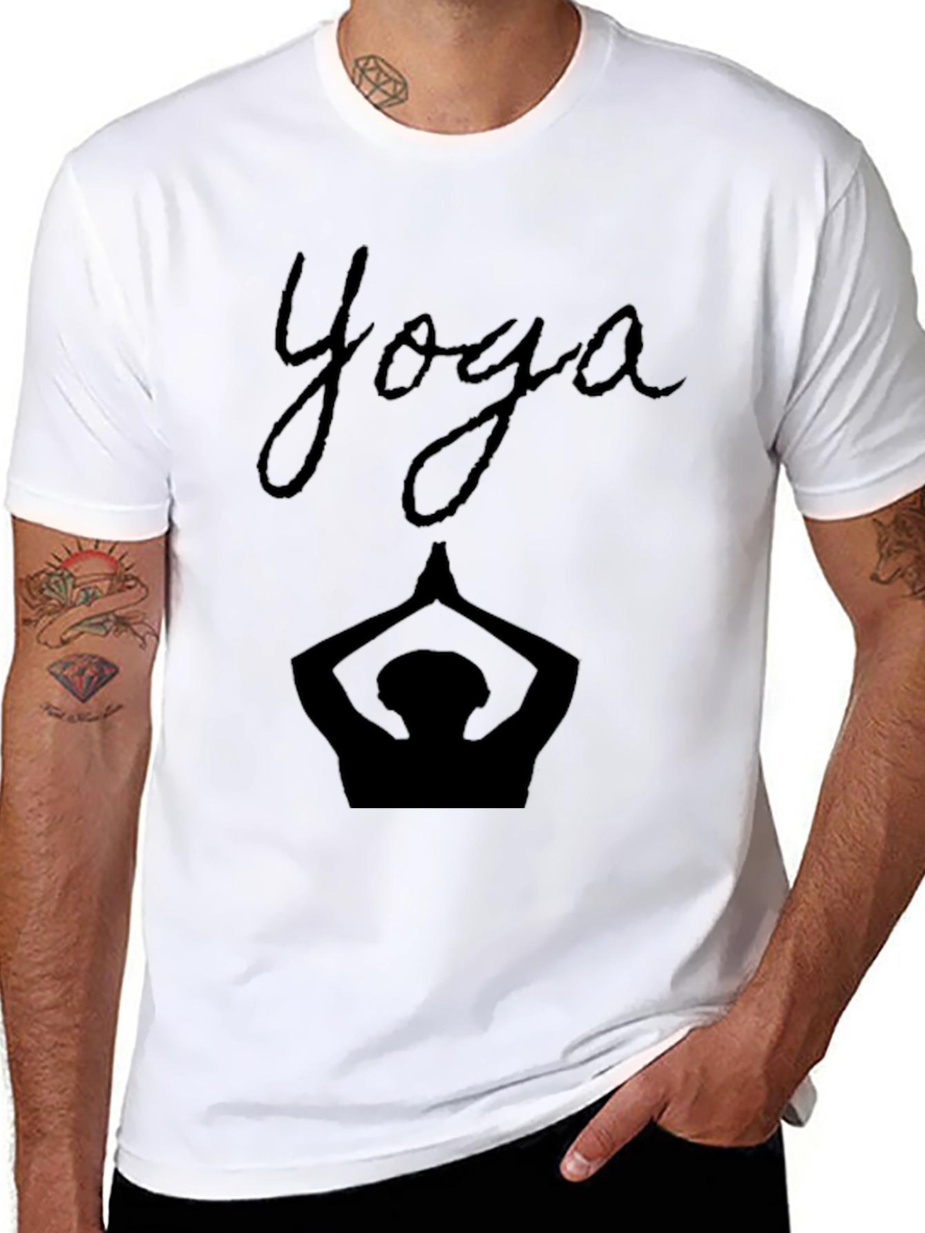 Yoga Silhouette Black T-Shirt