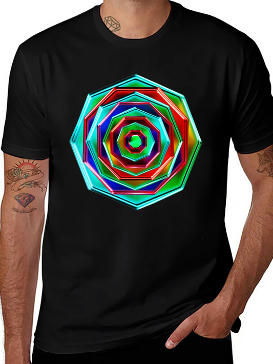 Octagon Prism Graphic Black T-Shirt
