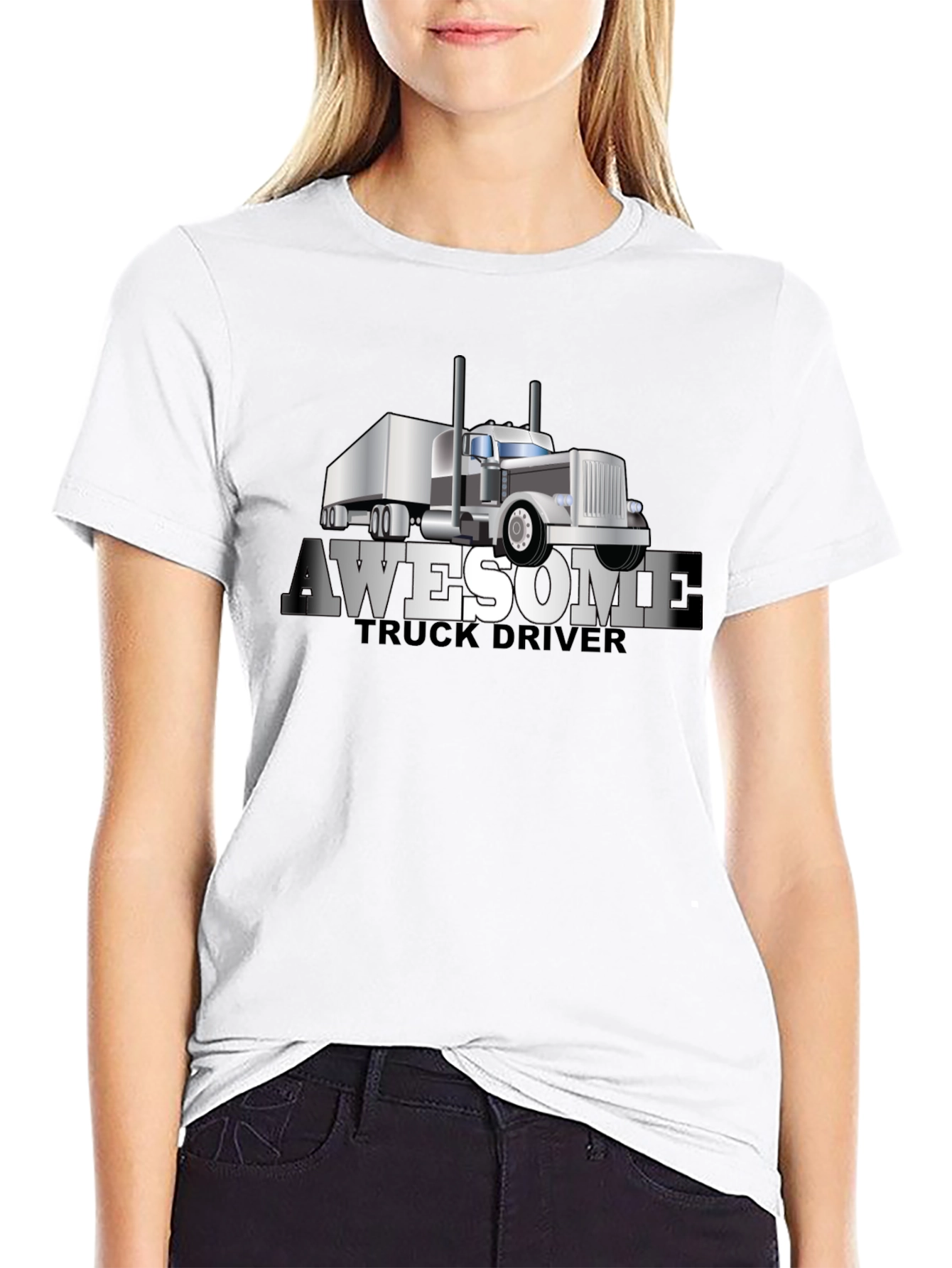 Awesome Truck Driver T-Shirt - Black