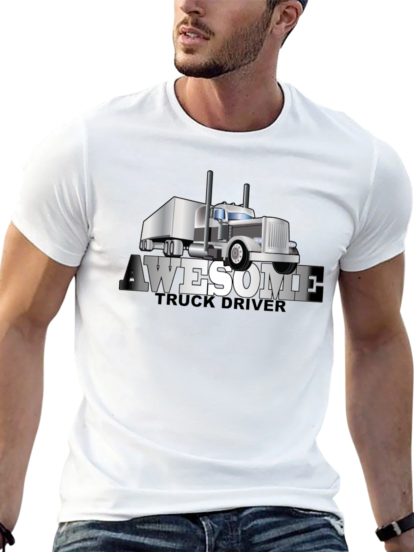Awesome Truck Driver T-Shirt - Black