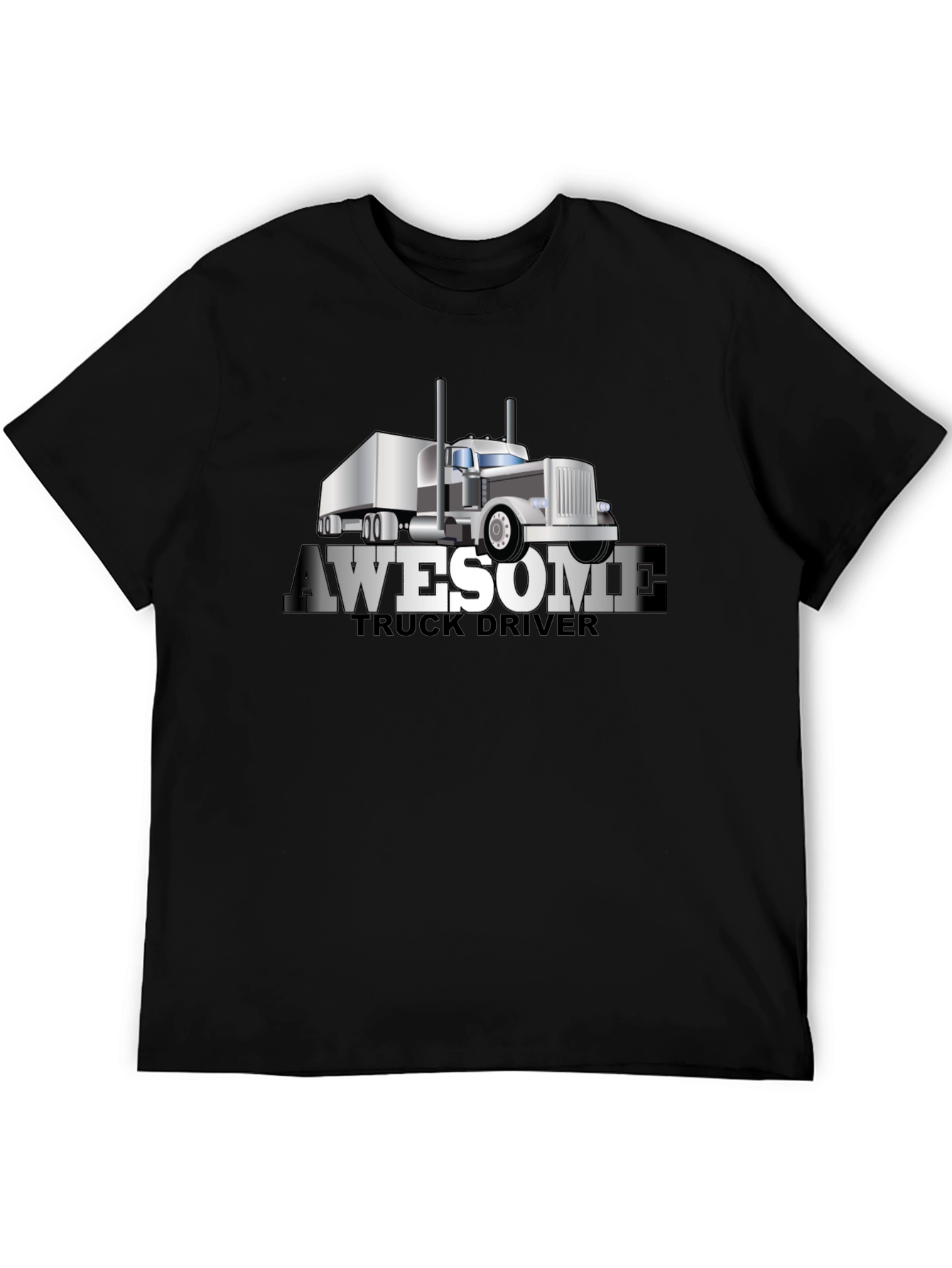 Awesome Truck Driver T-Shirt - Black