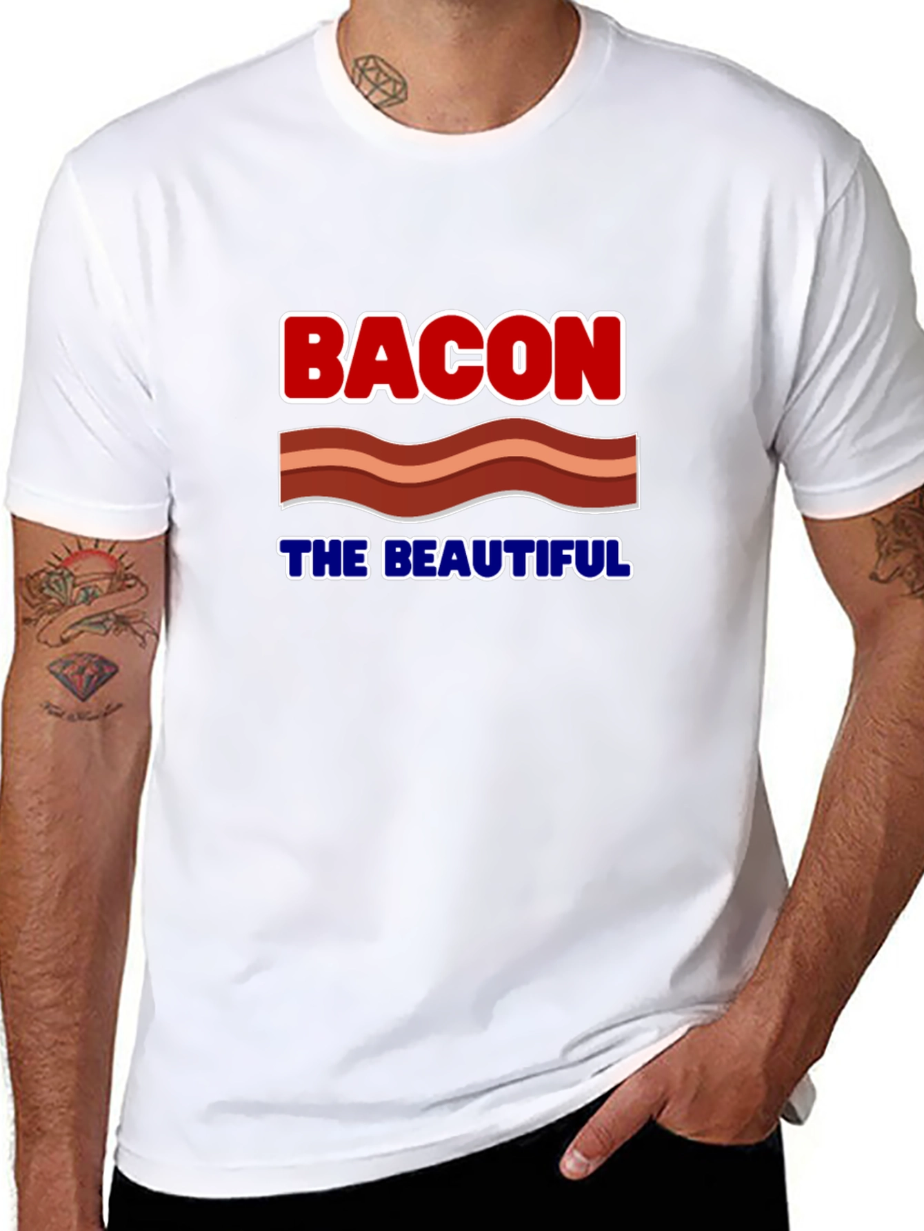 Bacon The Beautiful T-Shirt - Novelty Graphic Tee
