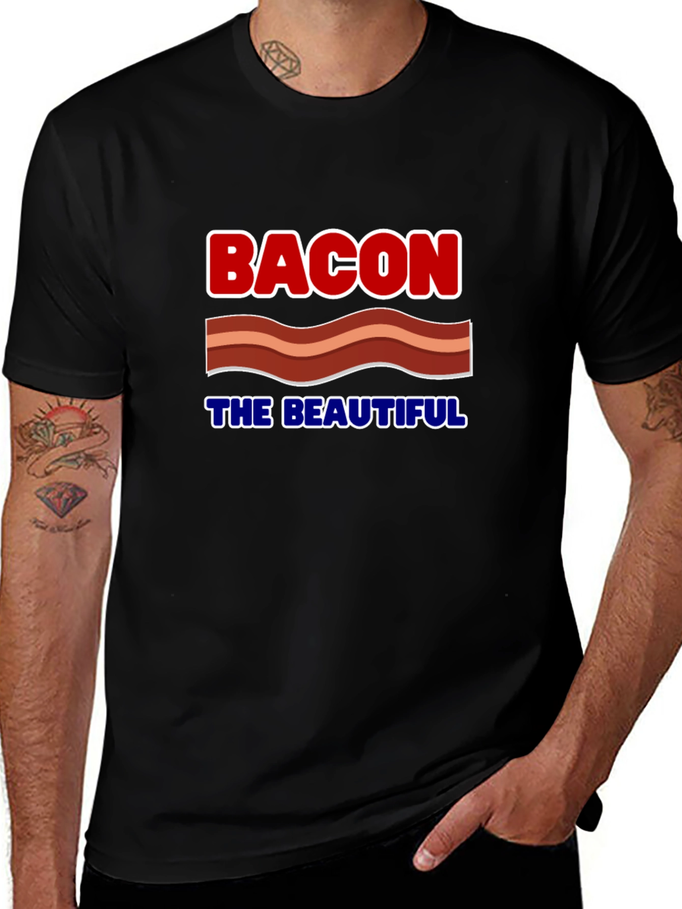 Bacon The Beautiful T-Shirt - Novelty Graphic Tee