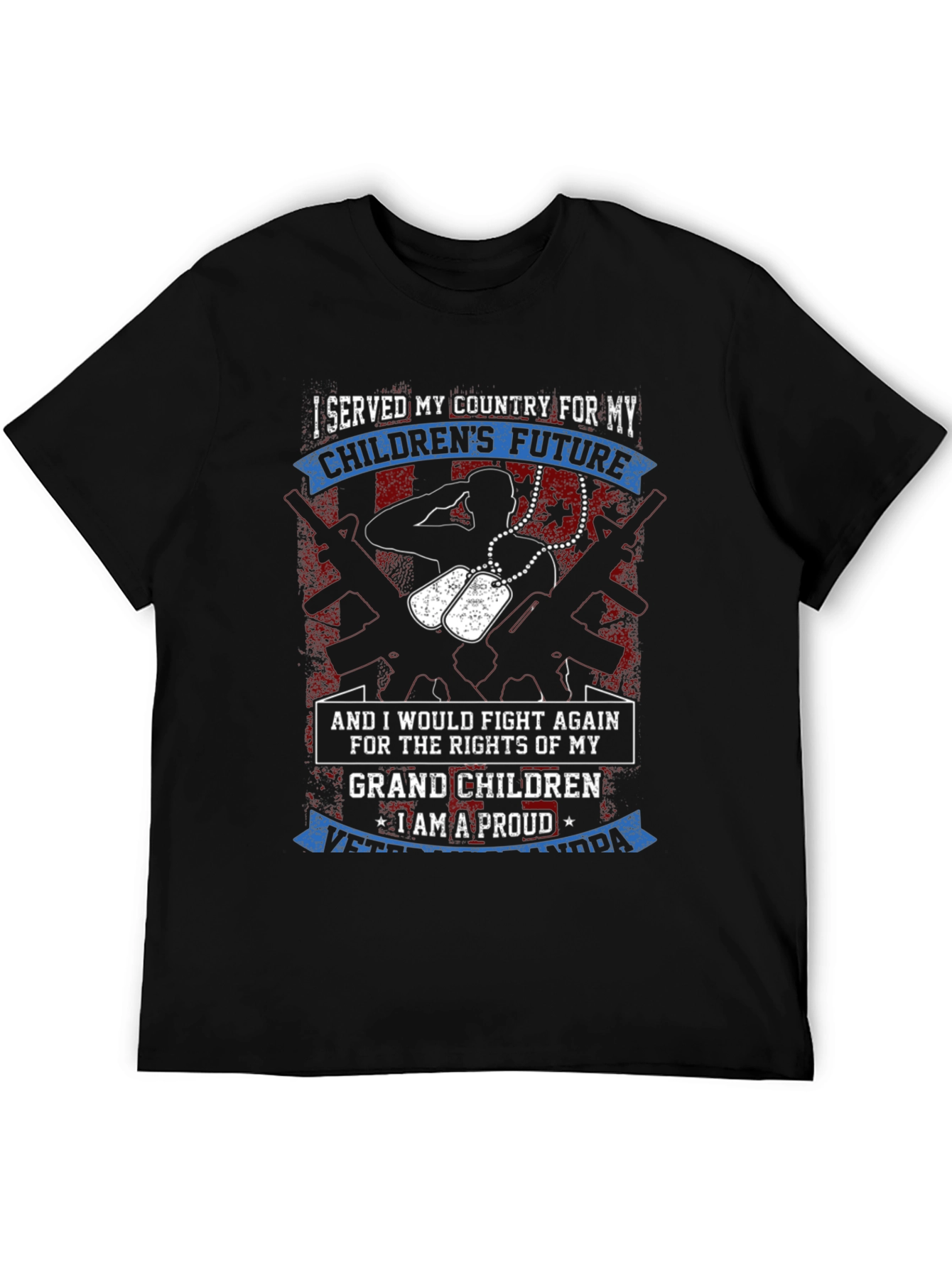 Proud Veteran Grandpa Graphic T-Shirt