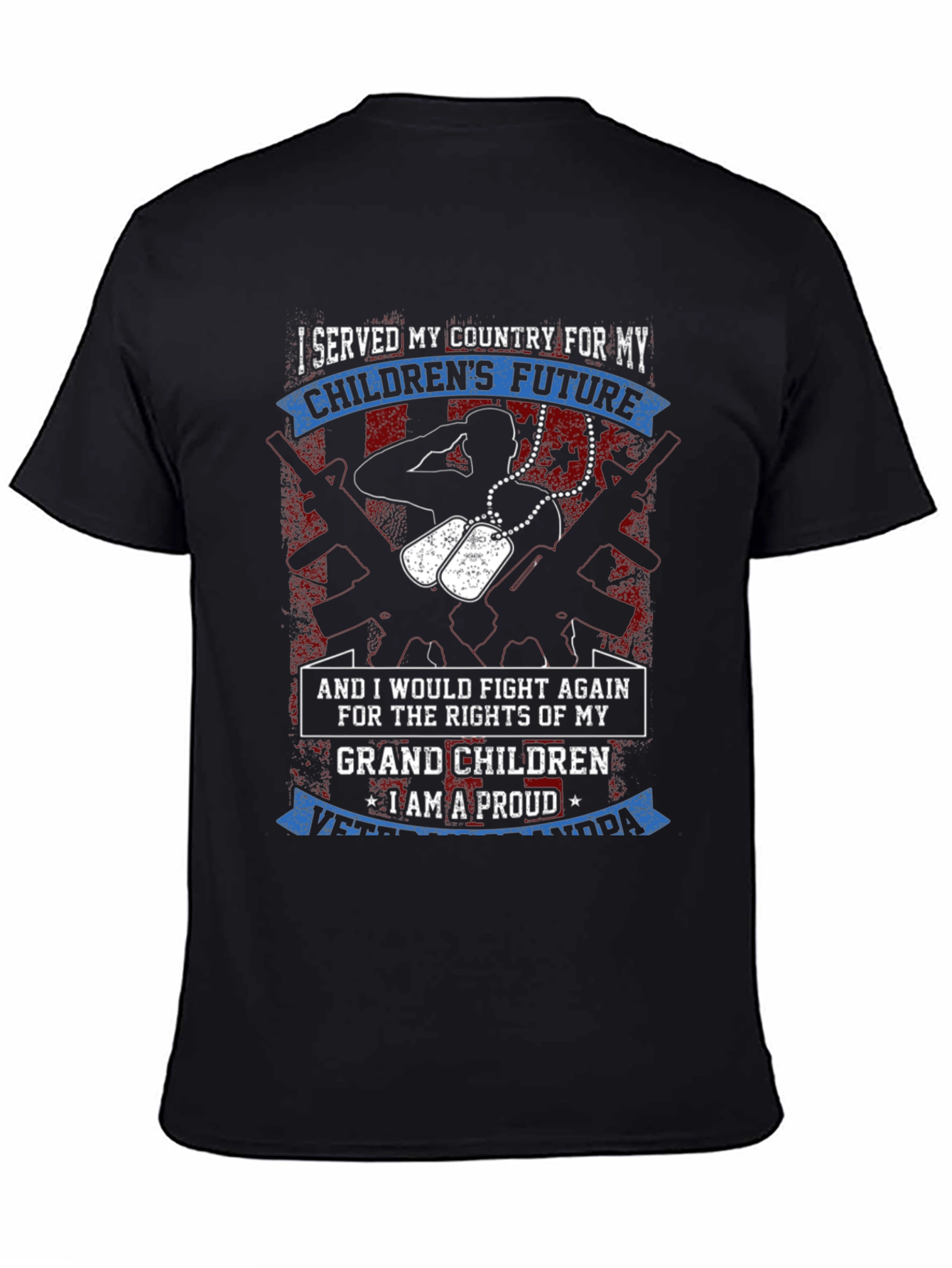 Proud Veteran Grandpa Graphic T-Shirt