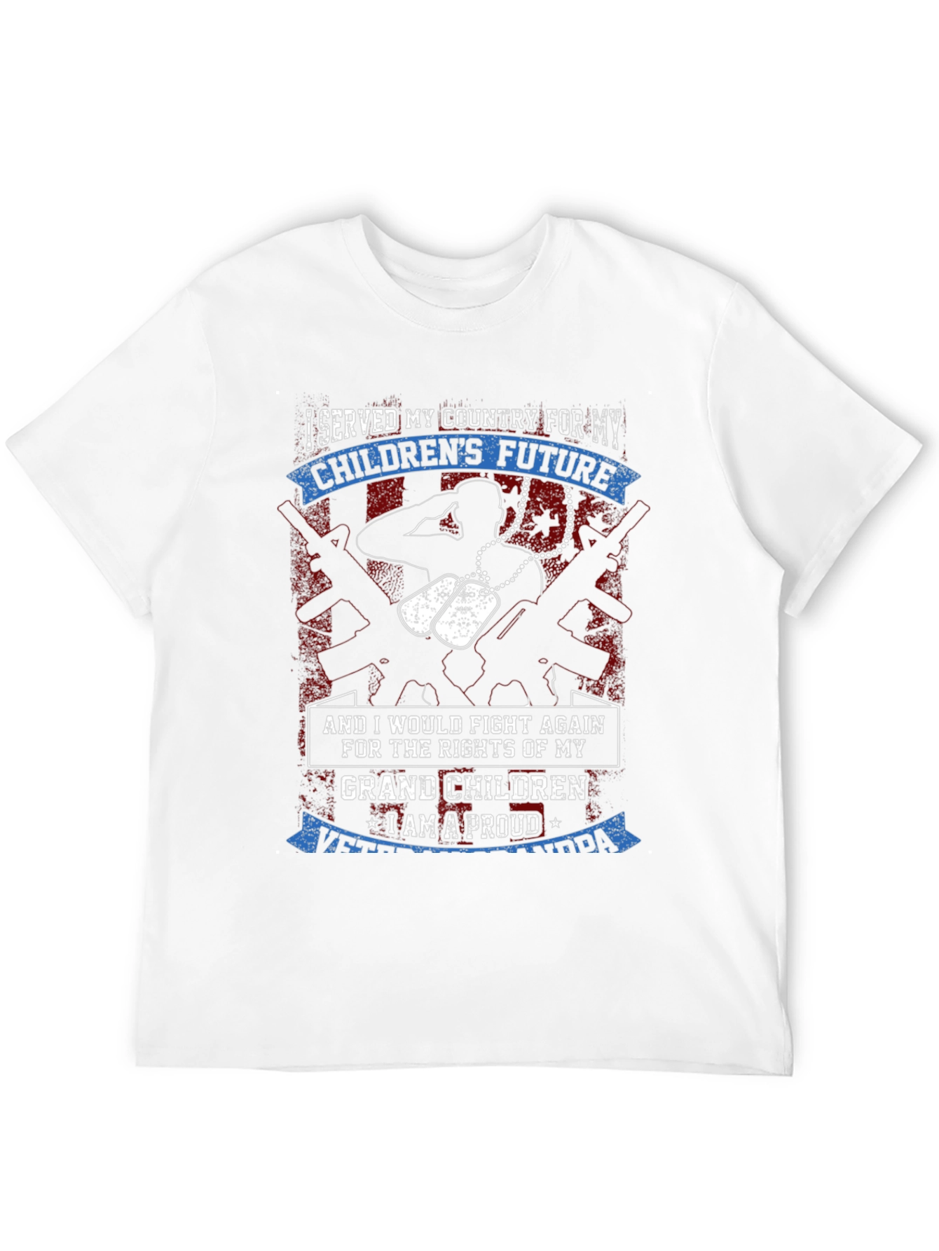 Proud Veteran Grandpa Graphic T-Shirt