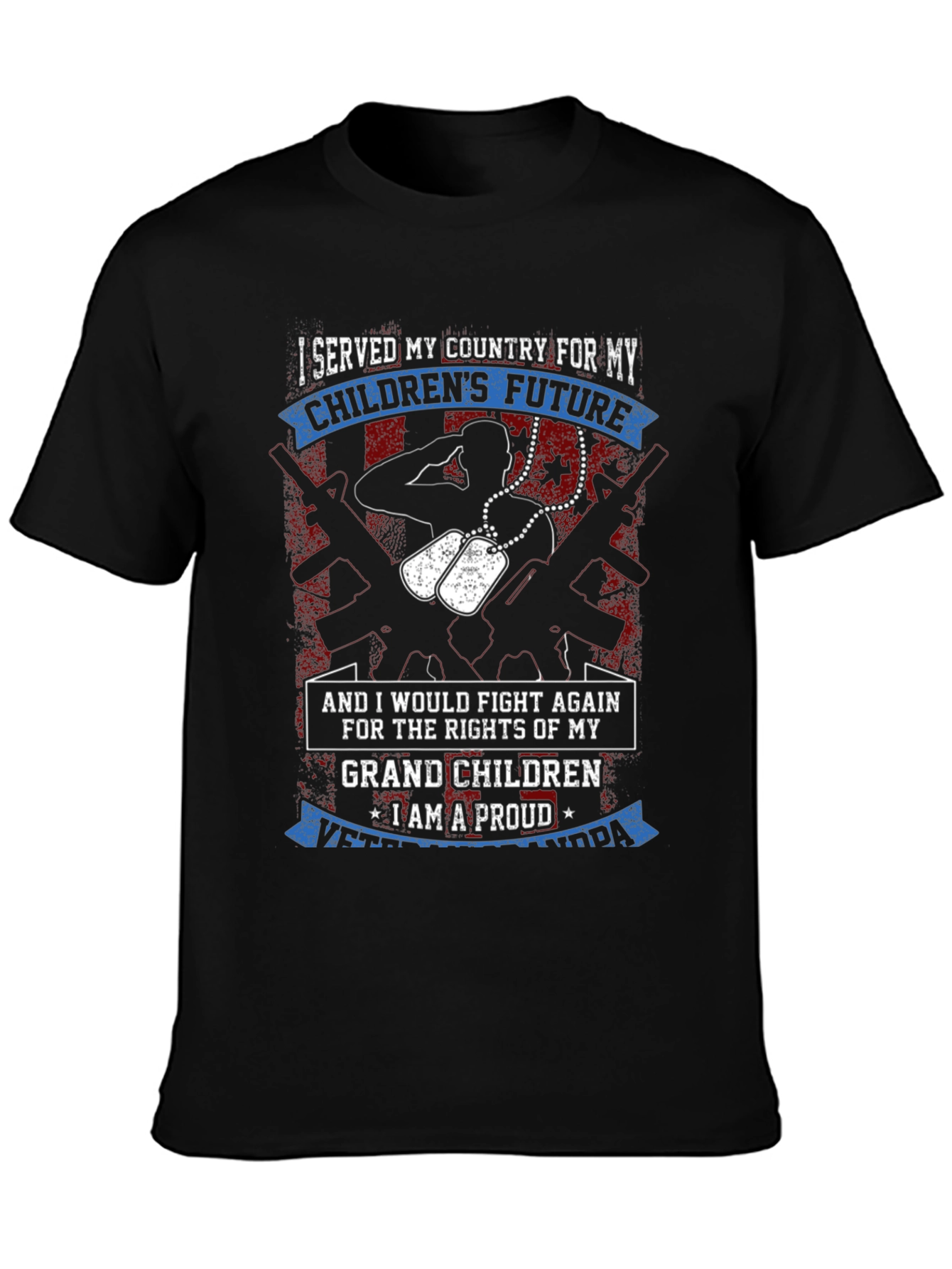 Proud Veteran Grandpa Graphic T-Shirt