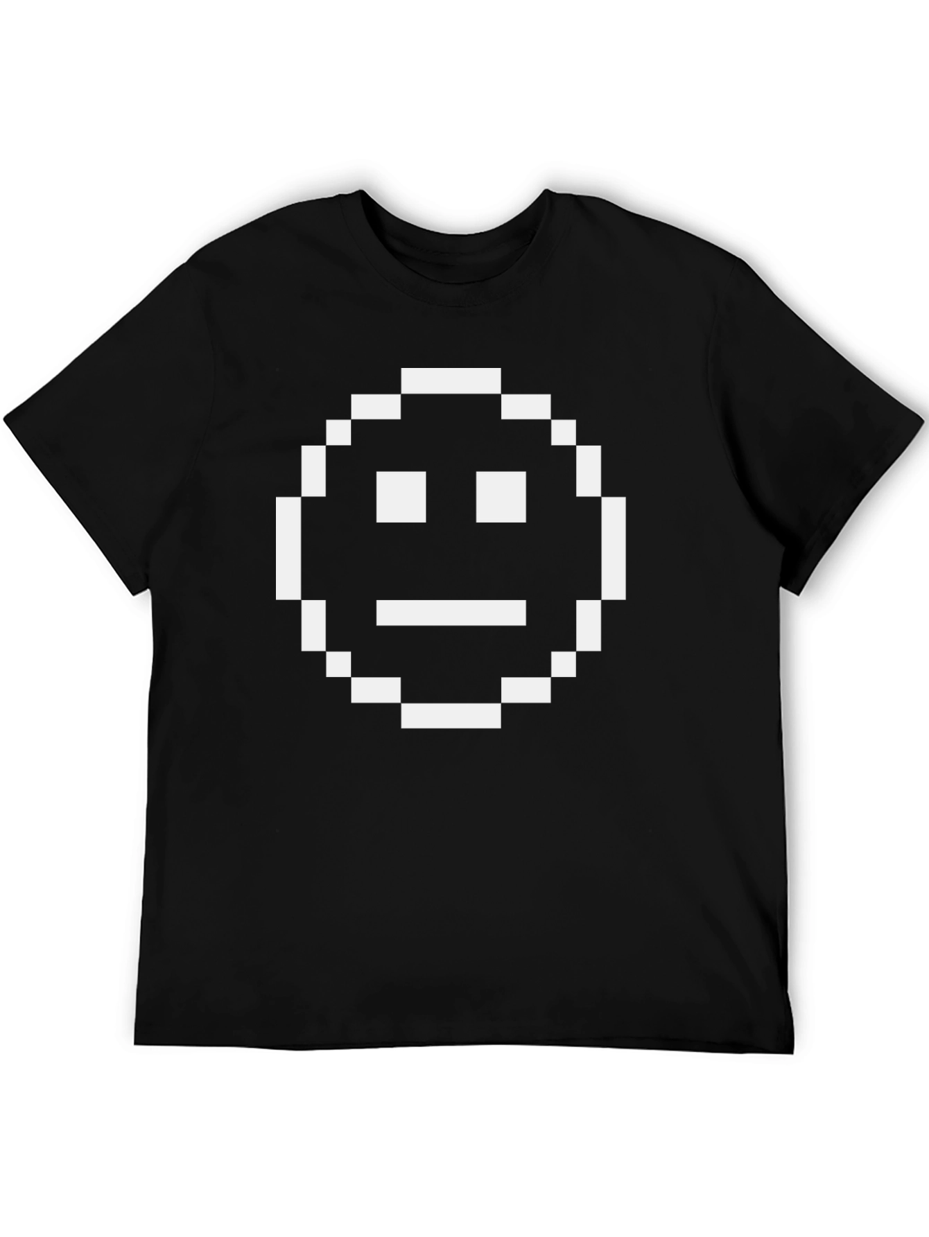 Pixel Smiley Face T-Shirt - Black Graphic Tee
