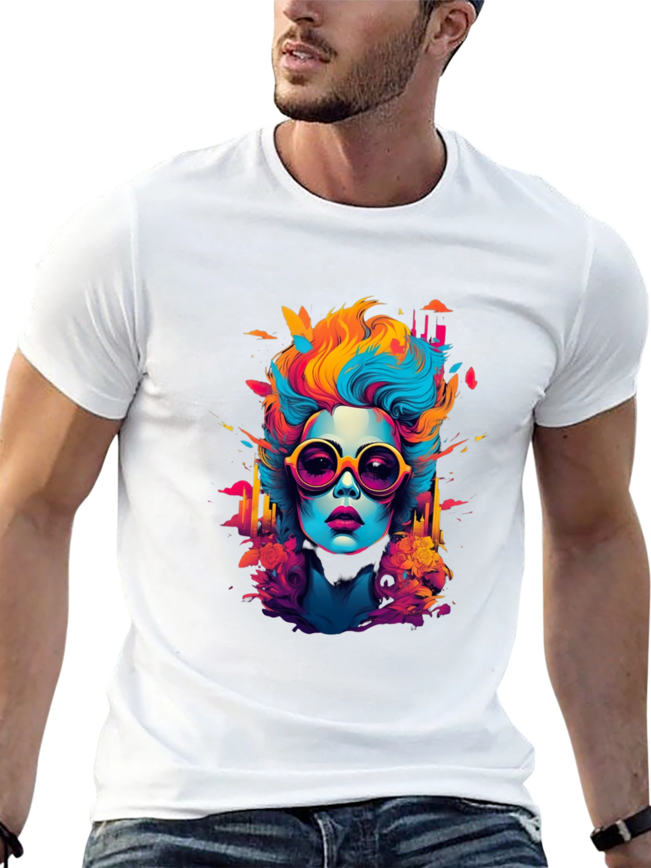 Pop Art Woman Graphic Tee - Bold Style!