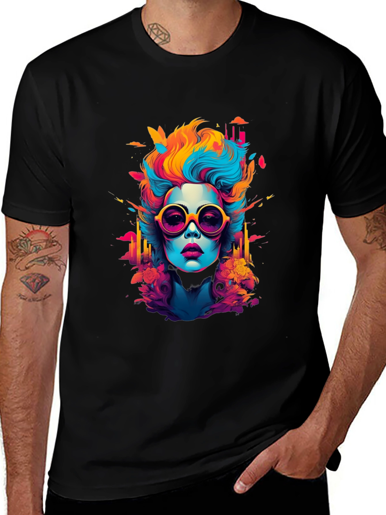 Pop Art Woman Graphic Tee - Bold Style!