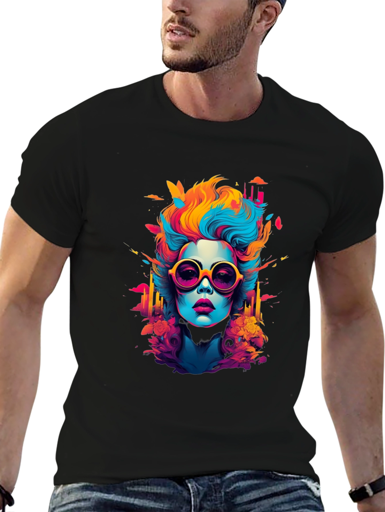 Pop Art Woman Graphic Tee - Bold Style!