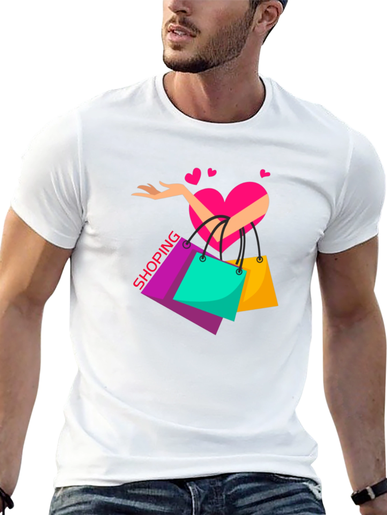 Shopping Lovers Black T-Shirt