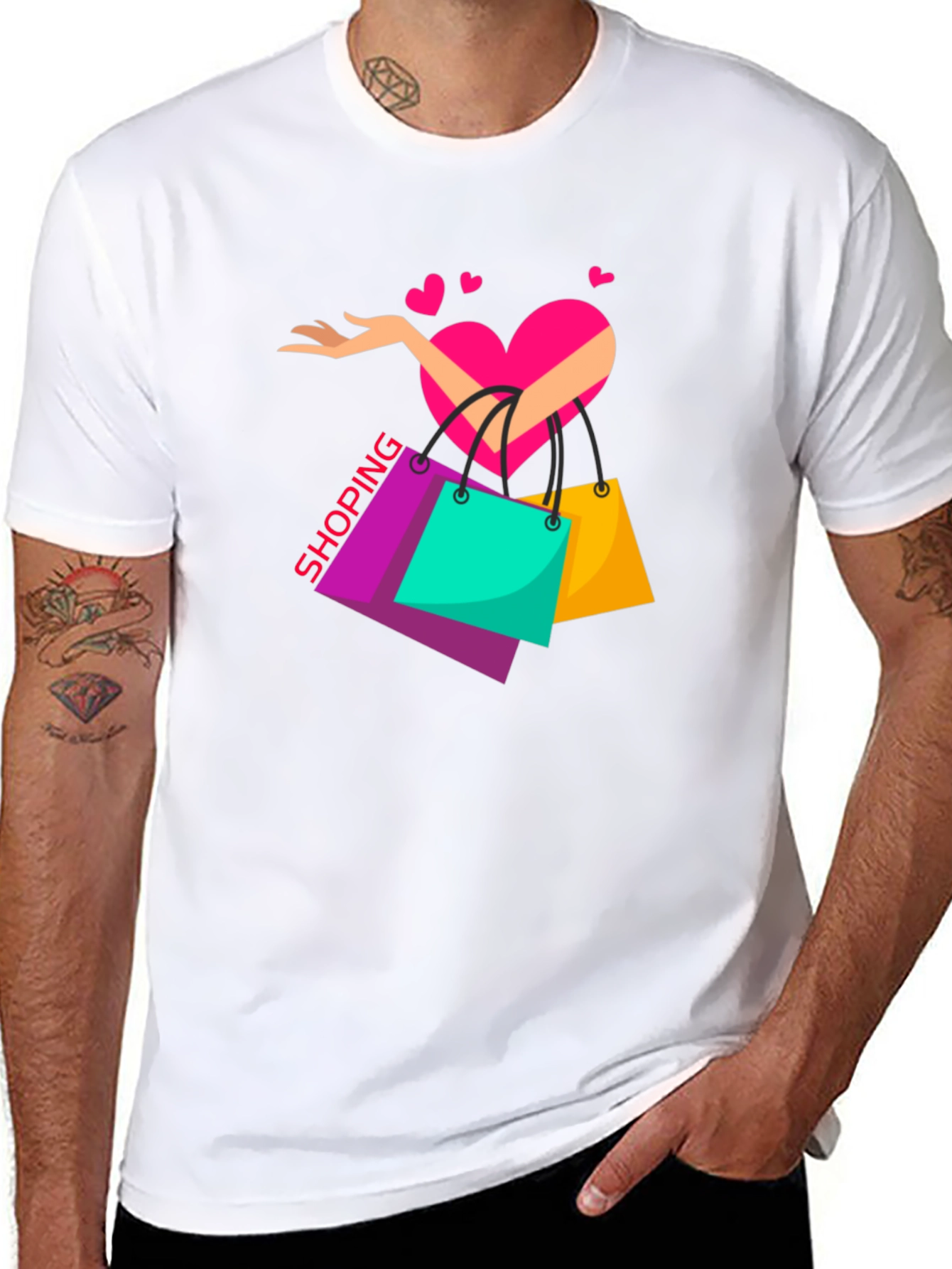 Shopping Lovers Black T-Shirt