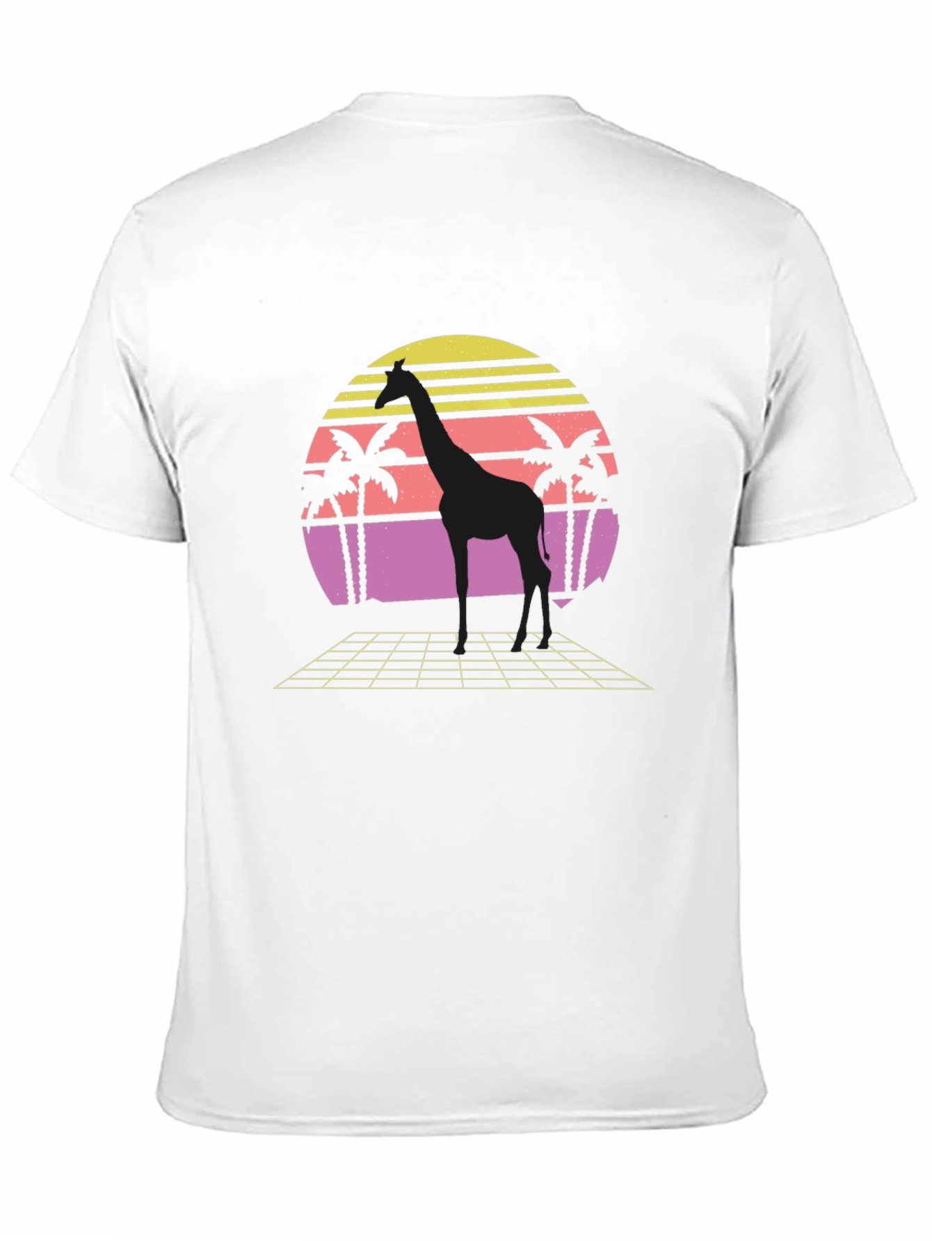 Retro Giraffe Sunset Graphic T-Shirt