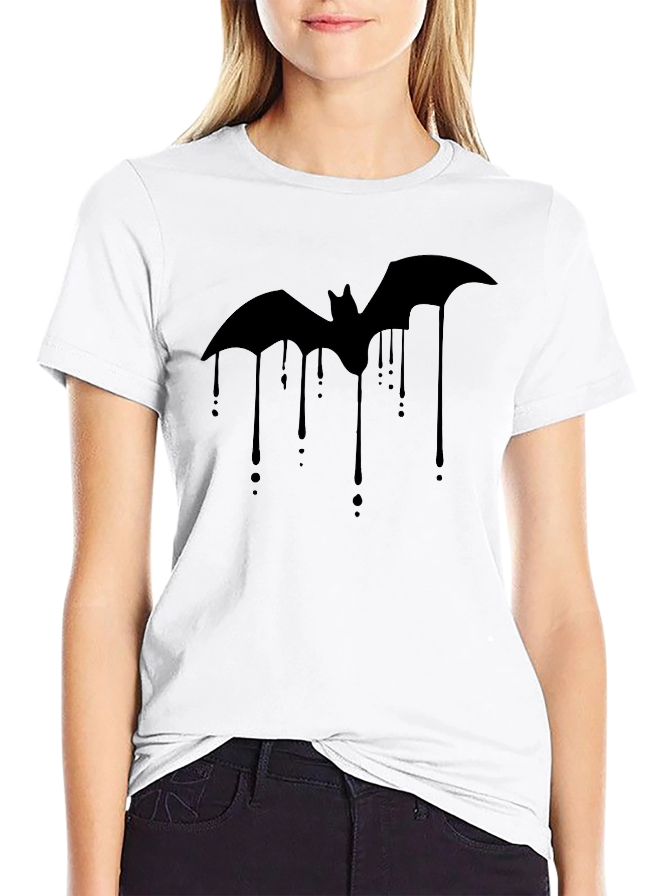 Bat Drip Graphic Tee - Mens Black T-Shirt