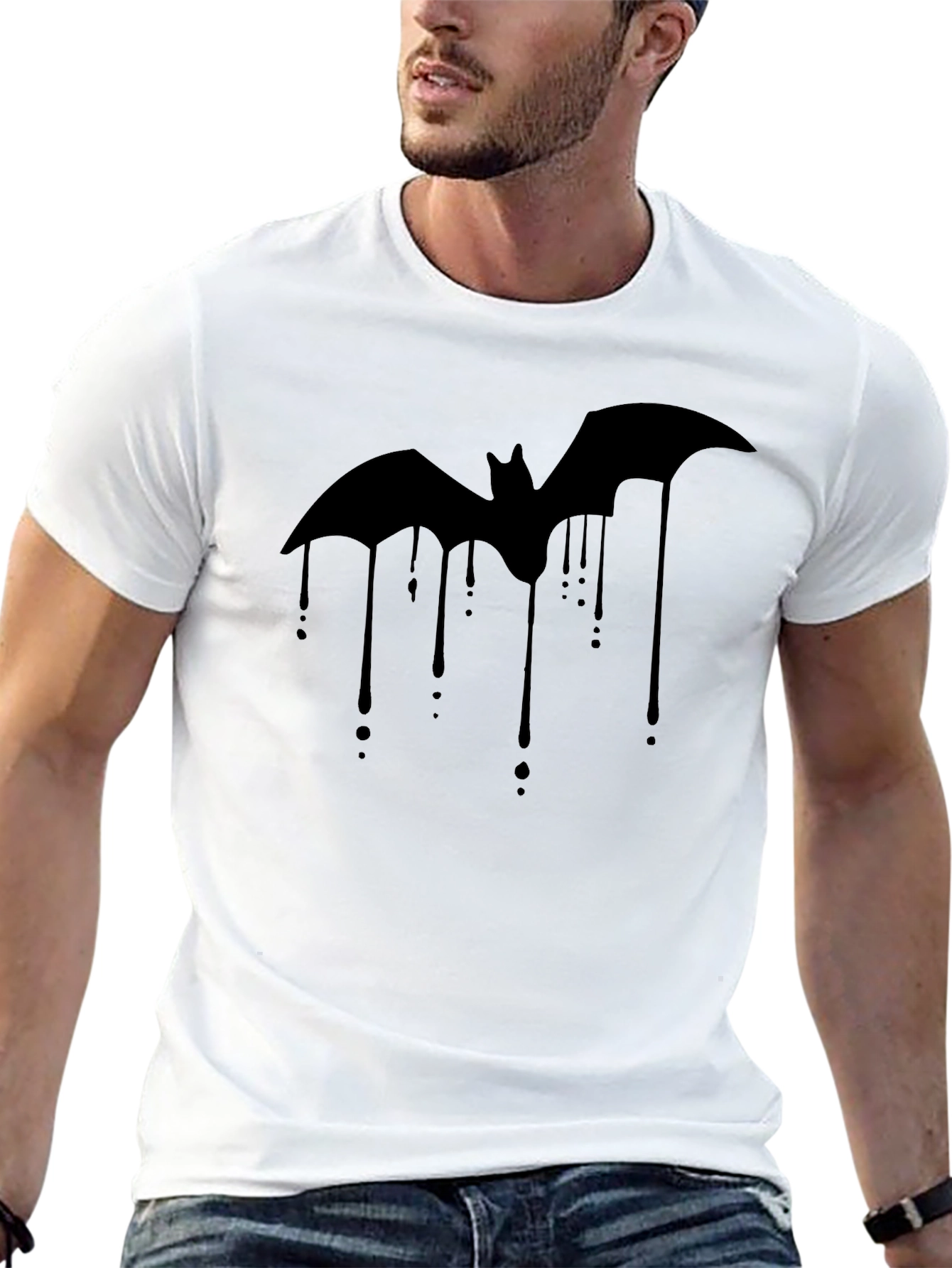 Bat Drip Graphic Tee - Mens Black T-Shirt