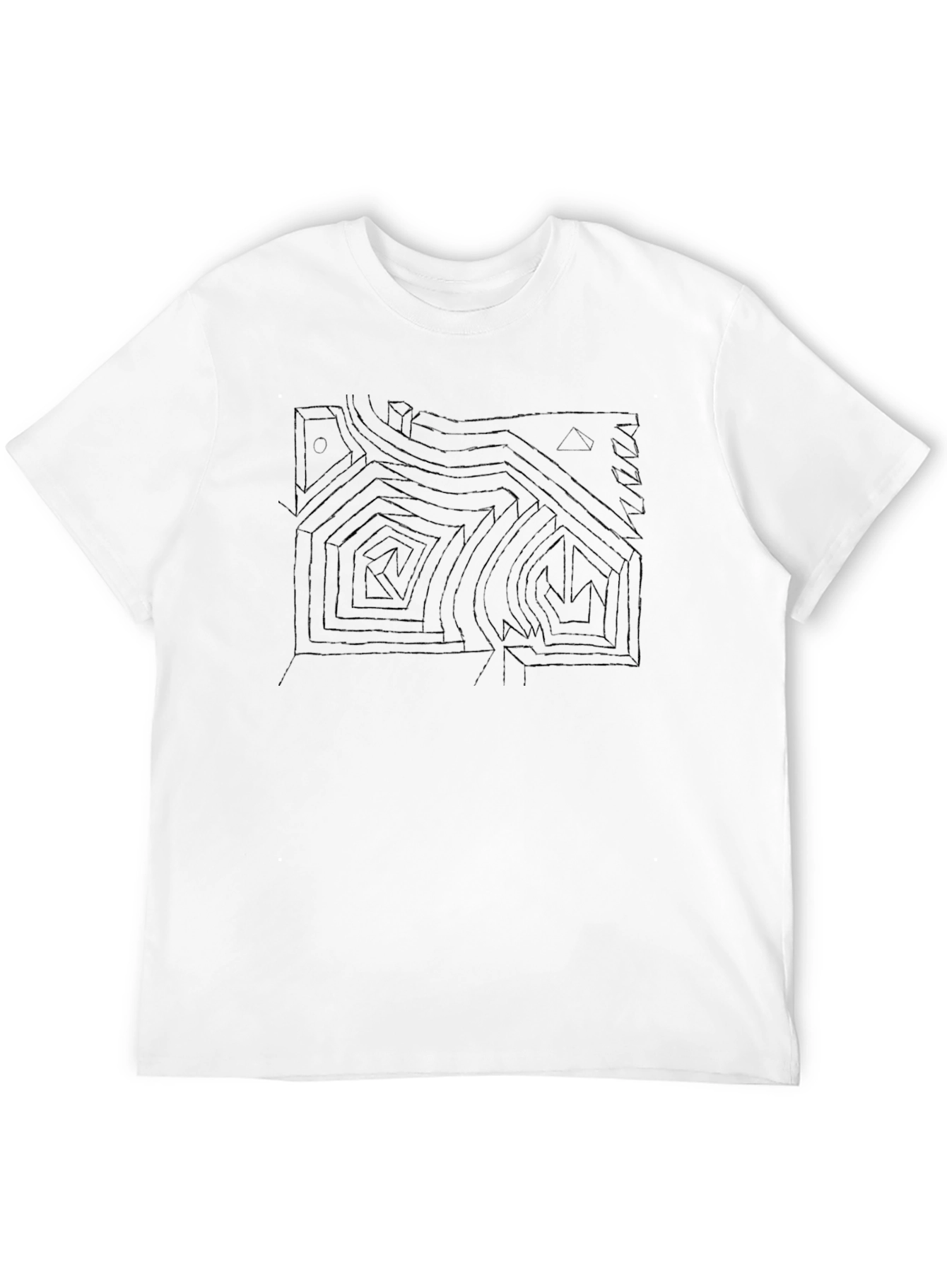 Abstract Maze Graphic Print T-Shirt