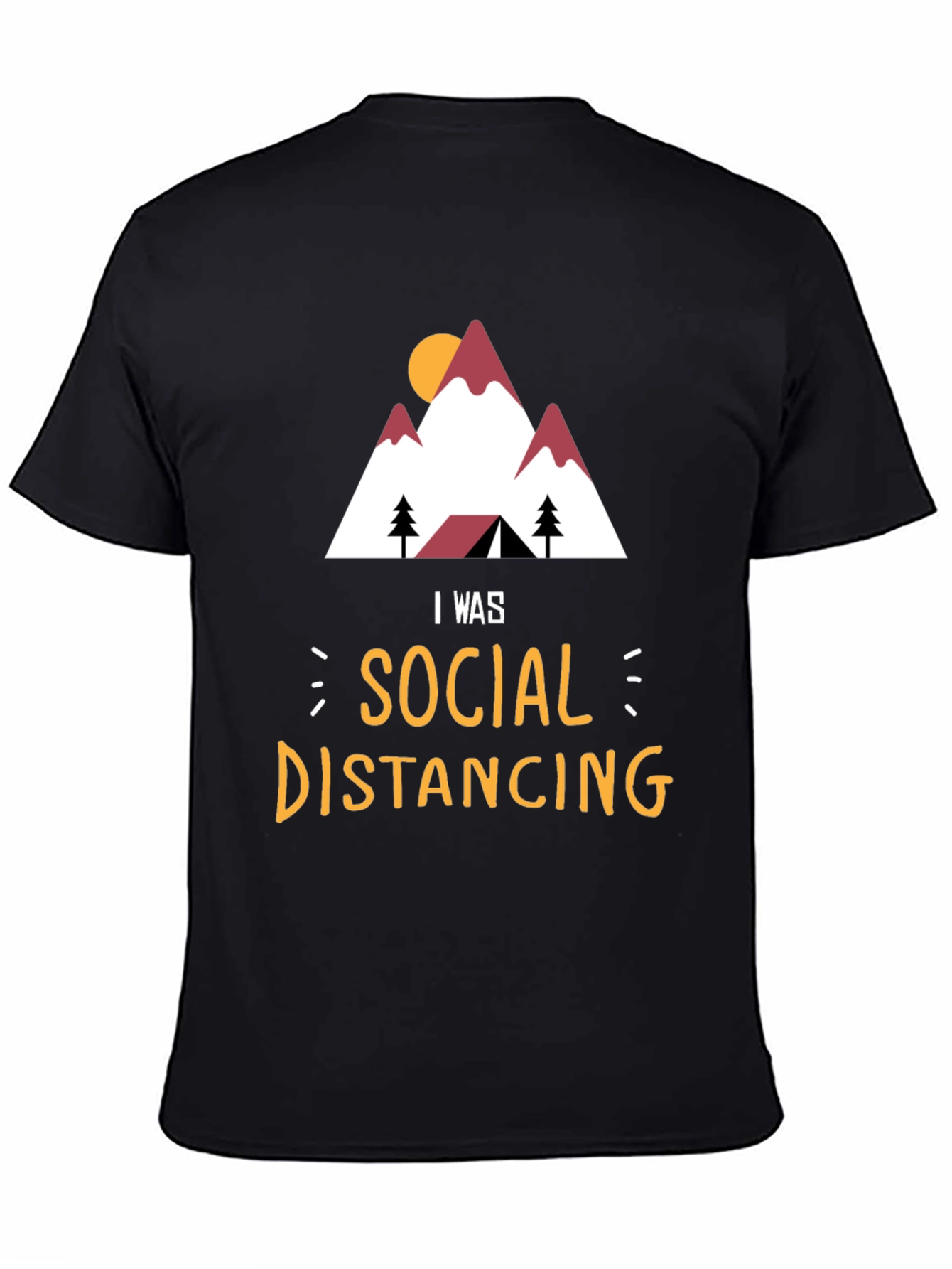 Social Distancing Mountain T-Shirt - Funny Camping Tee