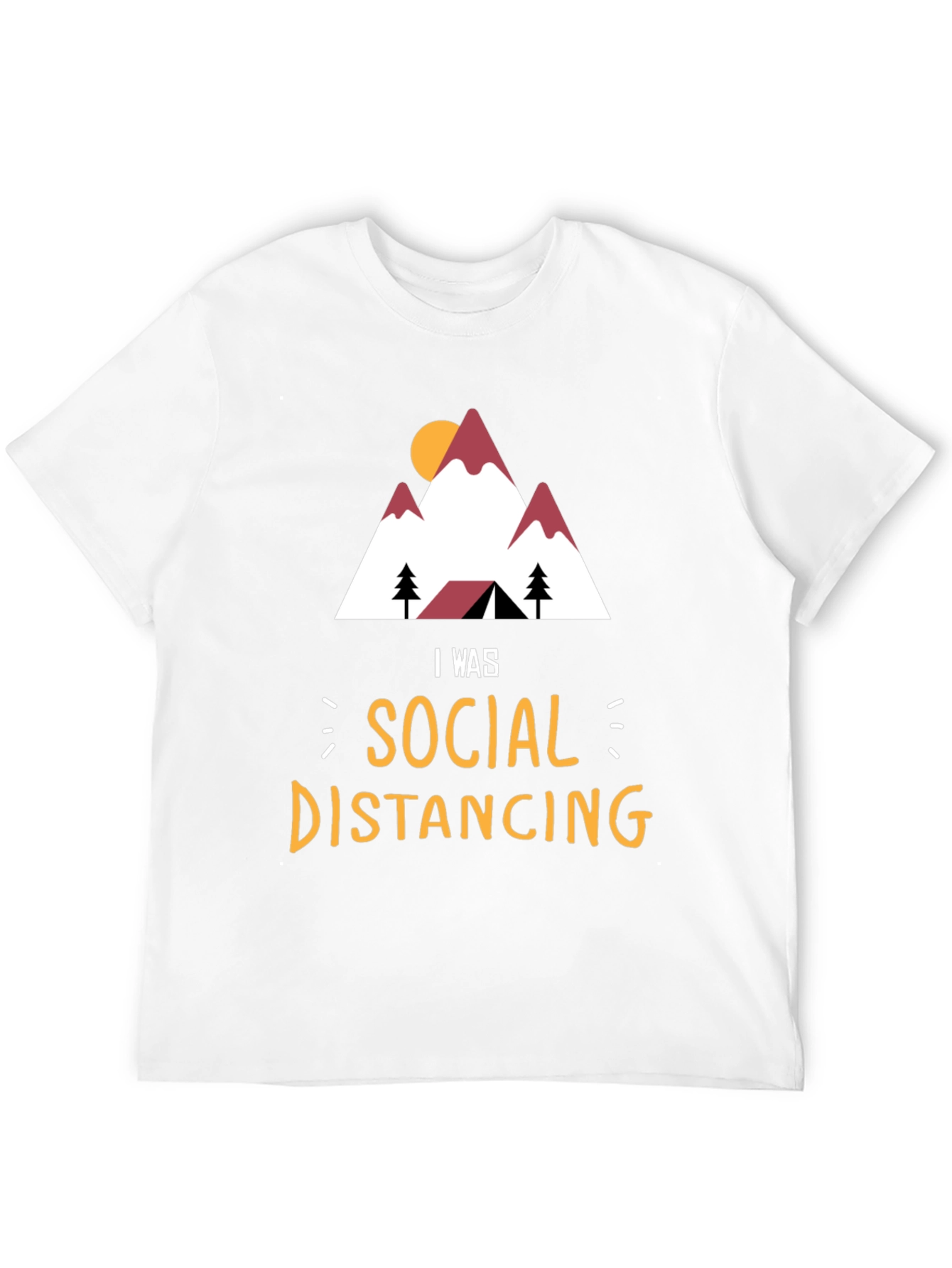 Social Distancing Mountain T-Shirt - Funny Camping Tee