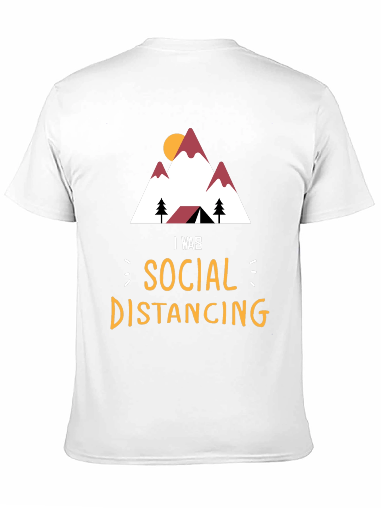 Social Distancing Mountain T-Shirt - Funny Camping Tee