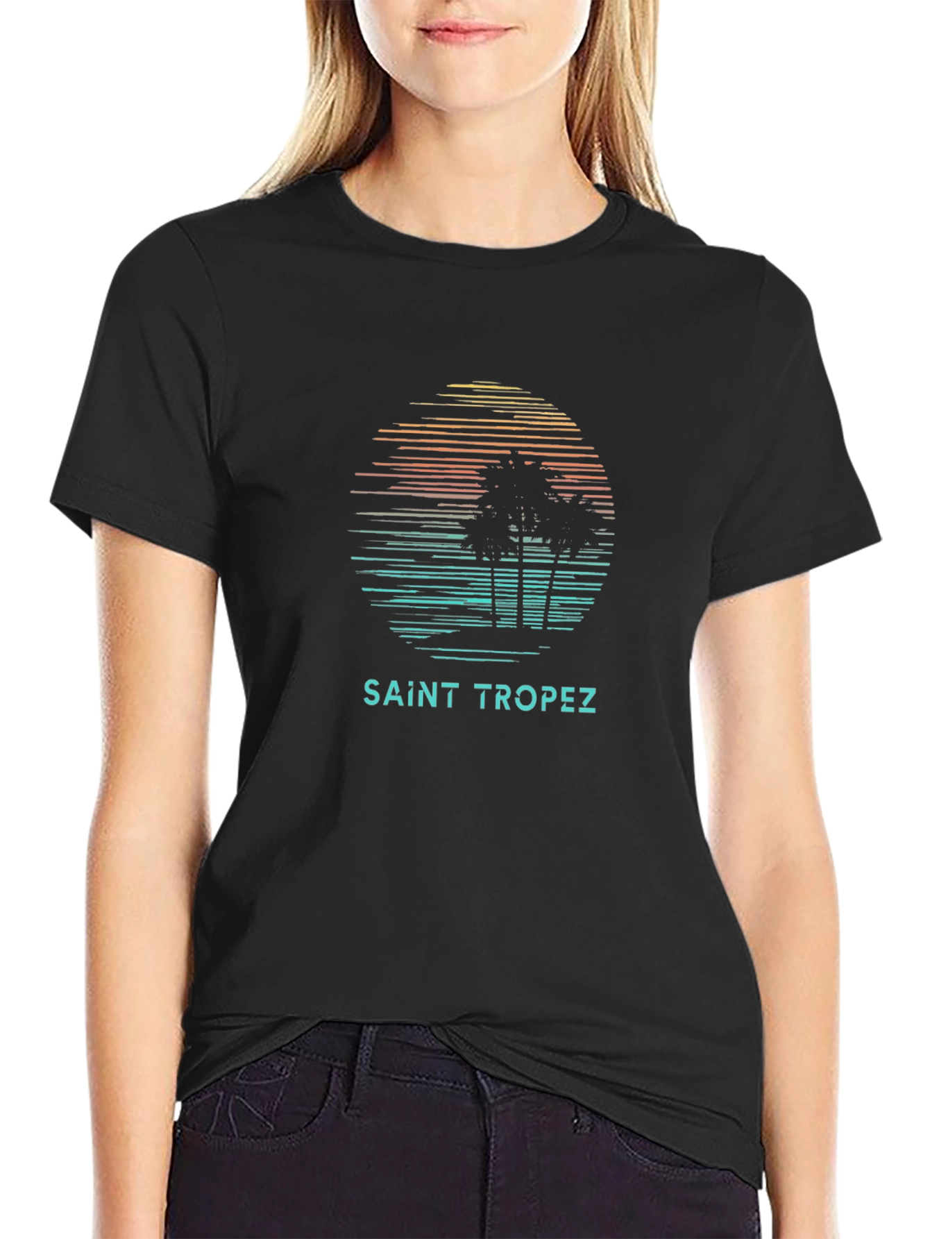 Saint Tropez Palm Tree Graphic T-Shirt