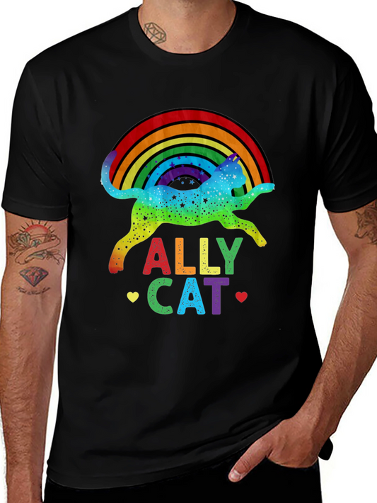 Ally Cat LGBT Pride T-Shirt - Rainbow Gay Pride Tee