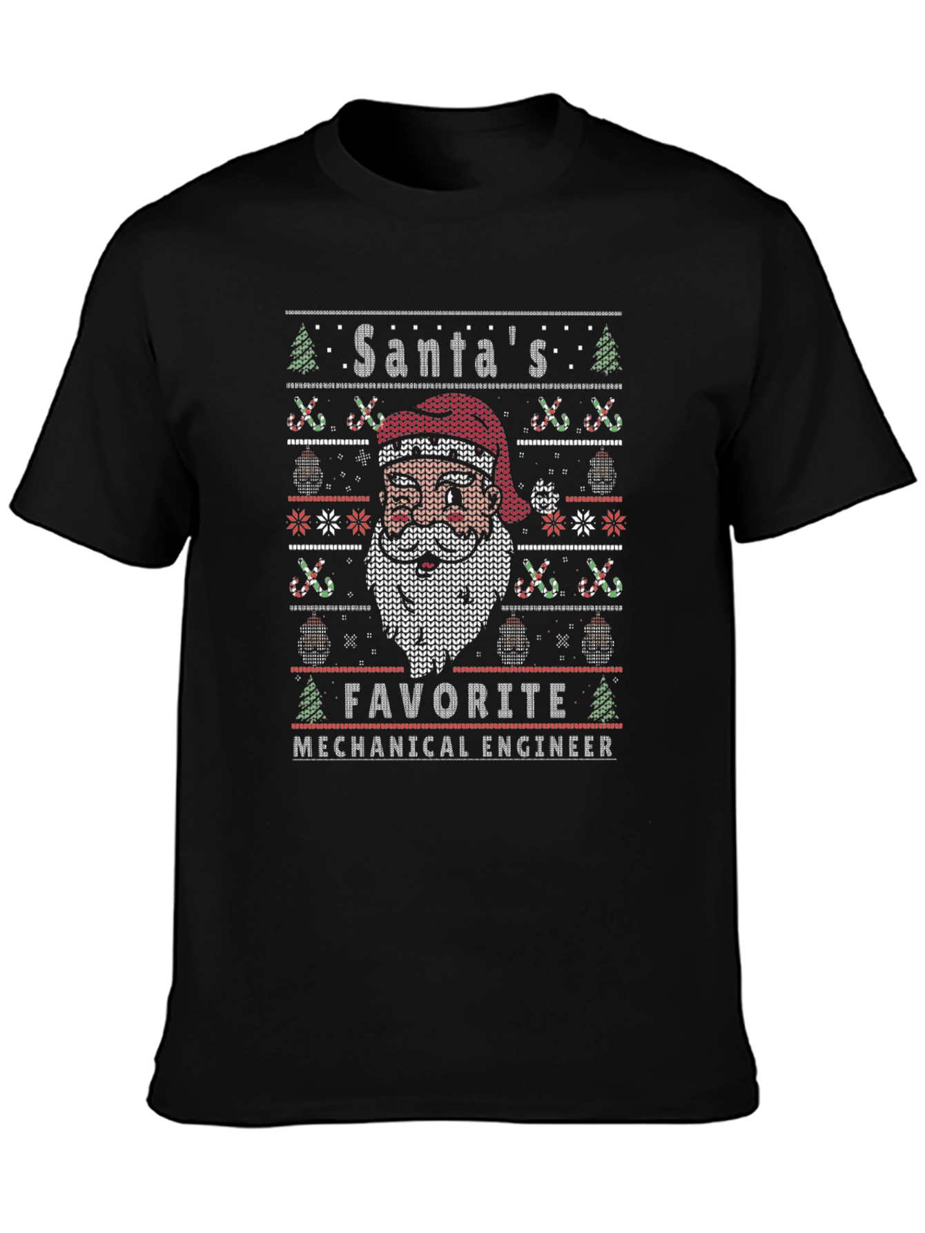 Santas Favorite Mechanical Engineer Ugly Christmas Sweater T-Shirt