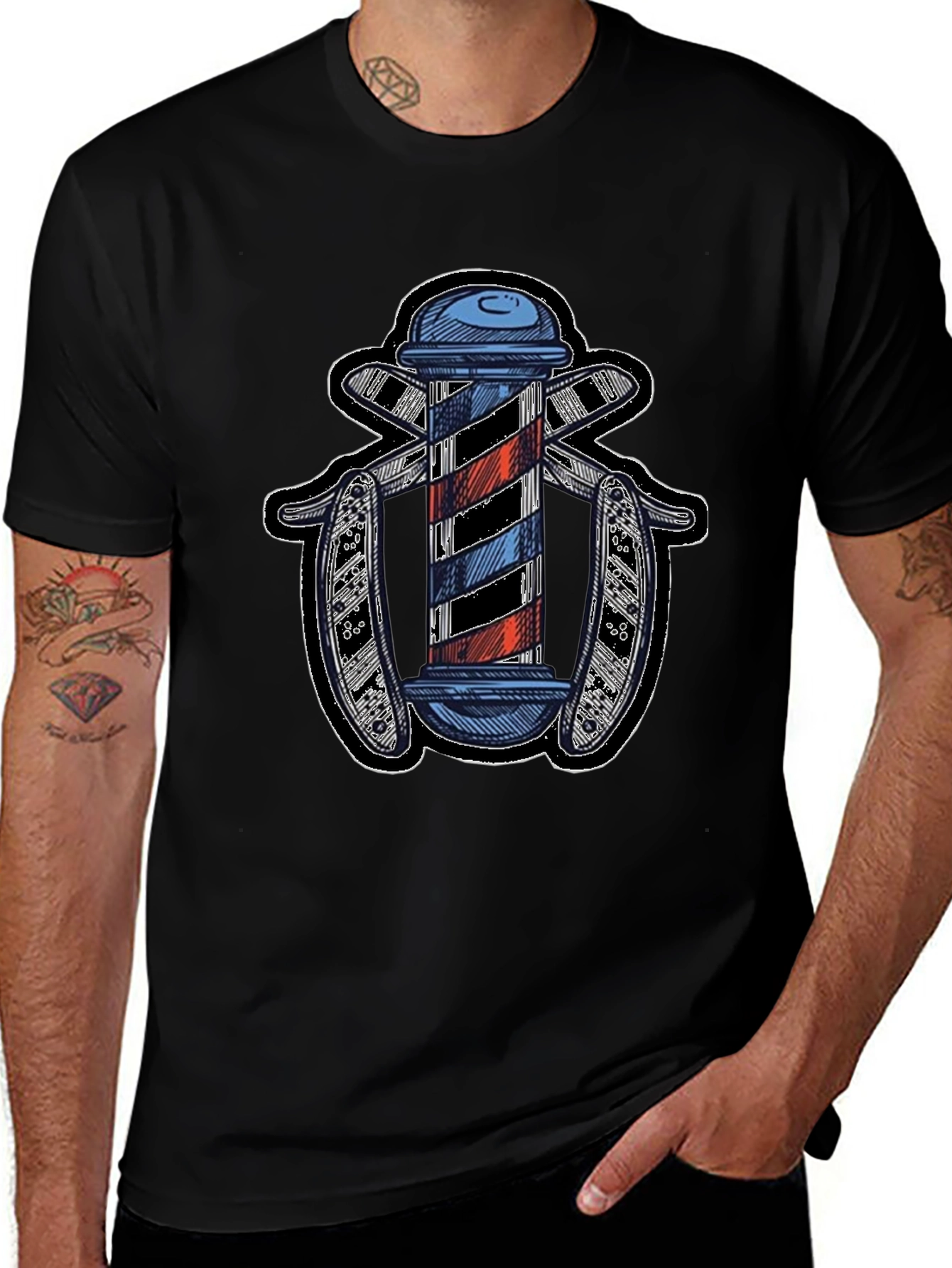 Barber Pole Razor Graphic Tee