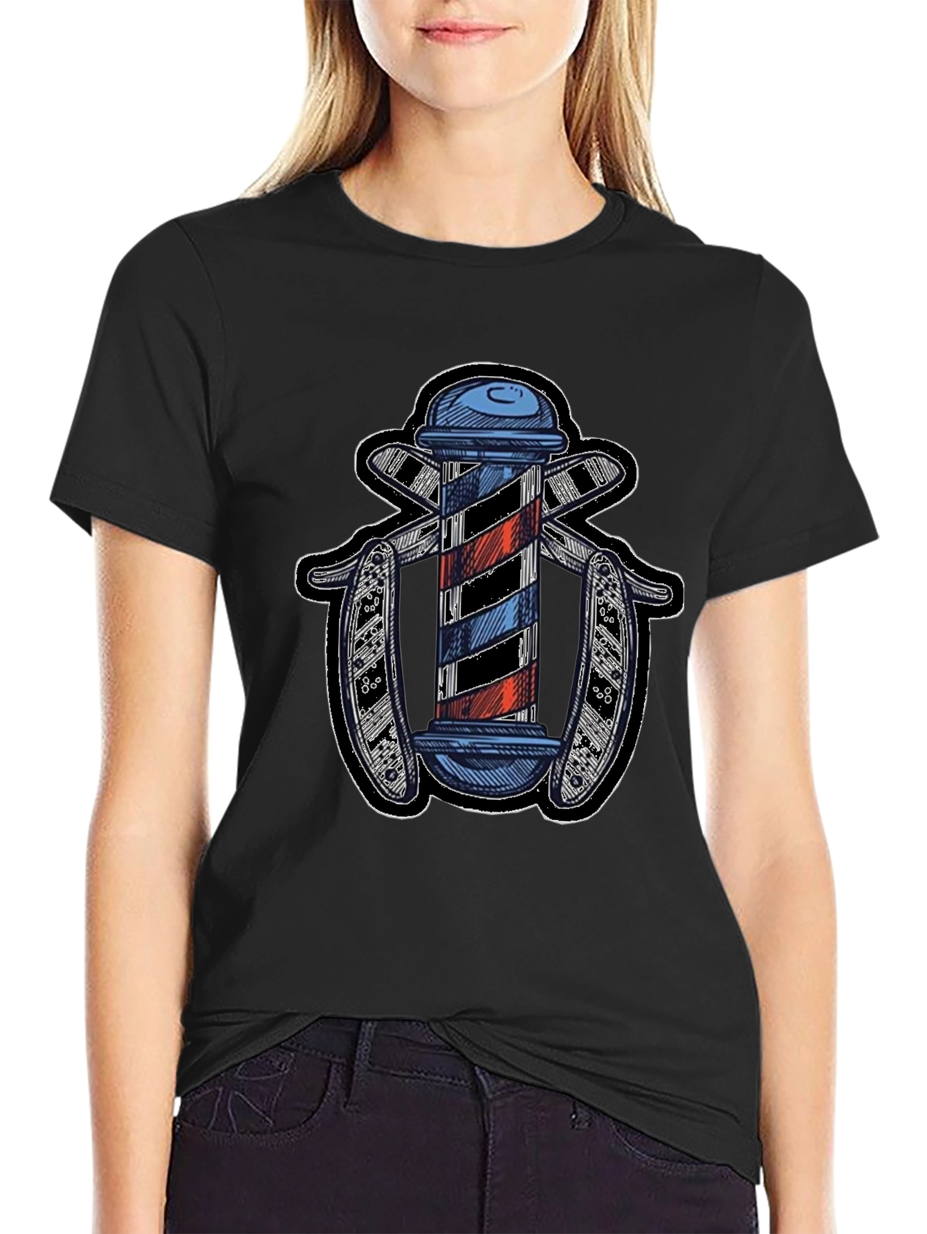 Barber Pole Razor Graphic Tee