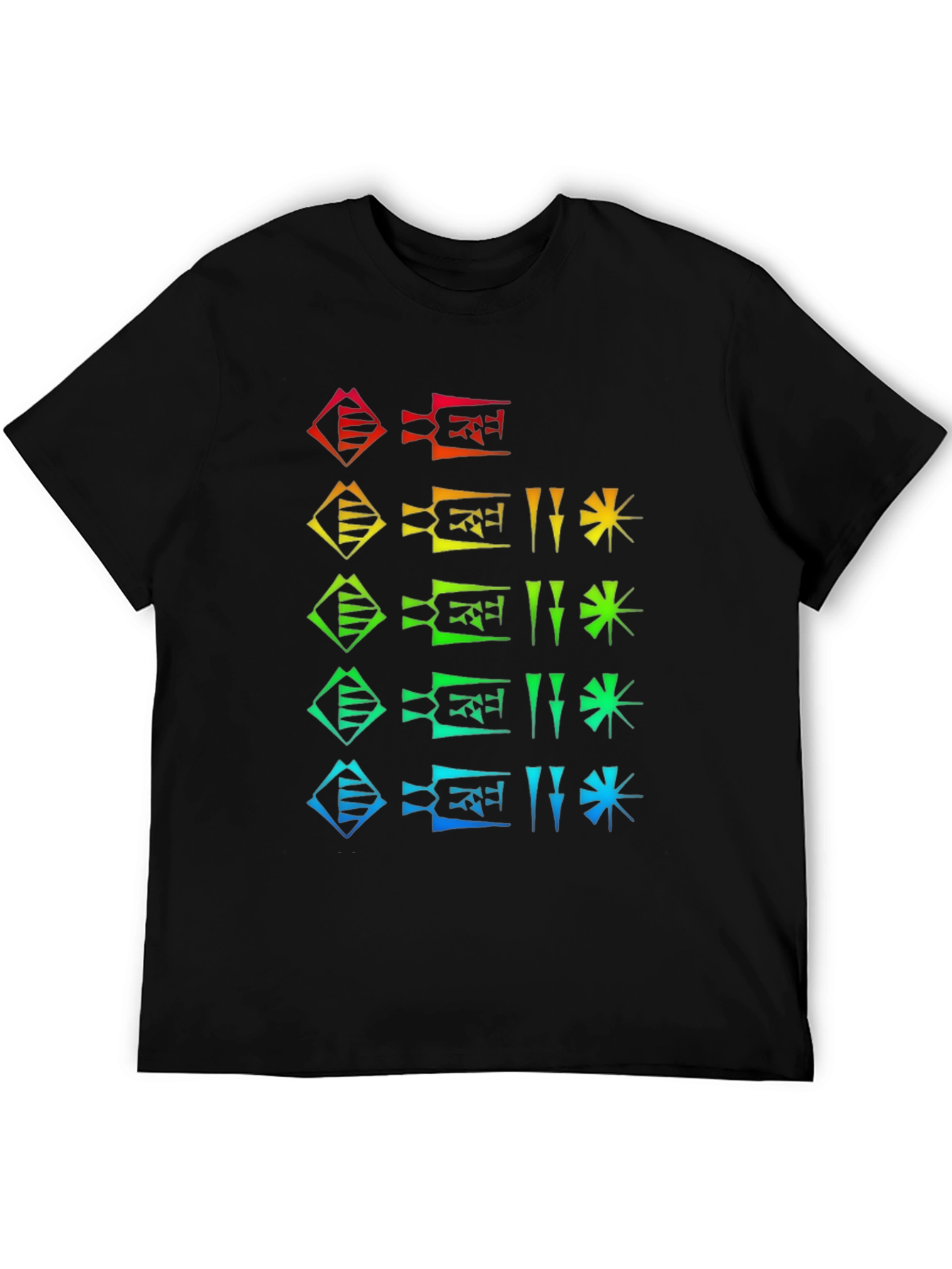 Rainbow Cuneiform Graphic Tee - Black