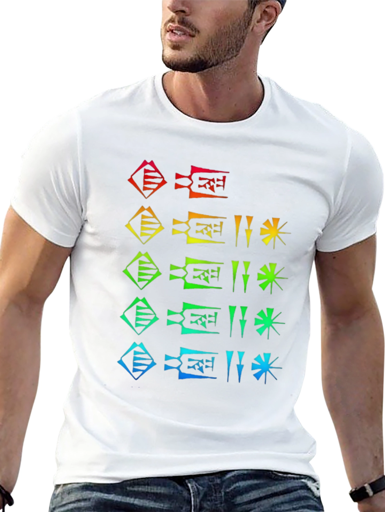 Rainbow Cuneiform Graphic Tee - Black