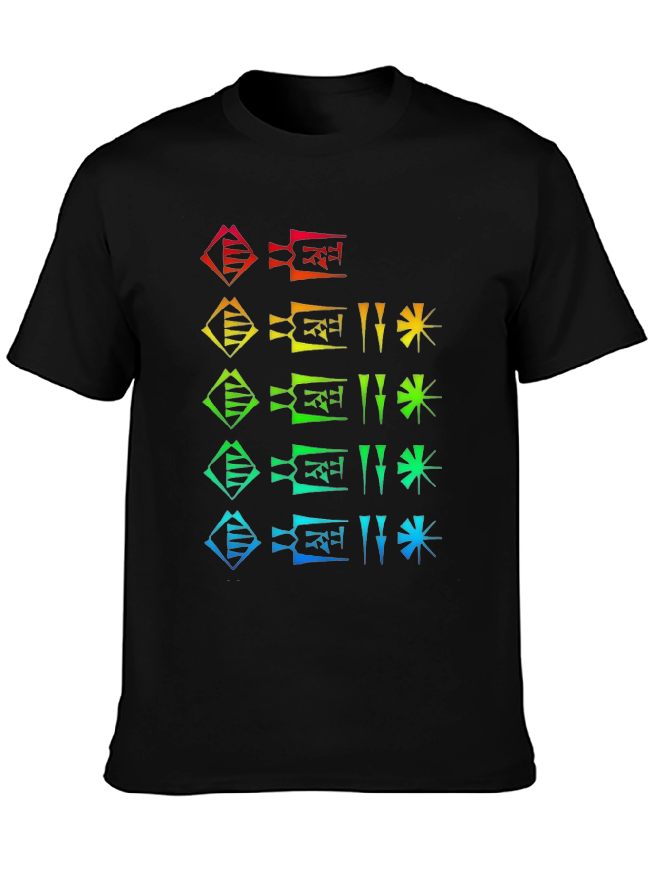 Rainbow Cuneiform Graphic Tee - Black