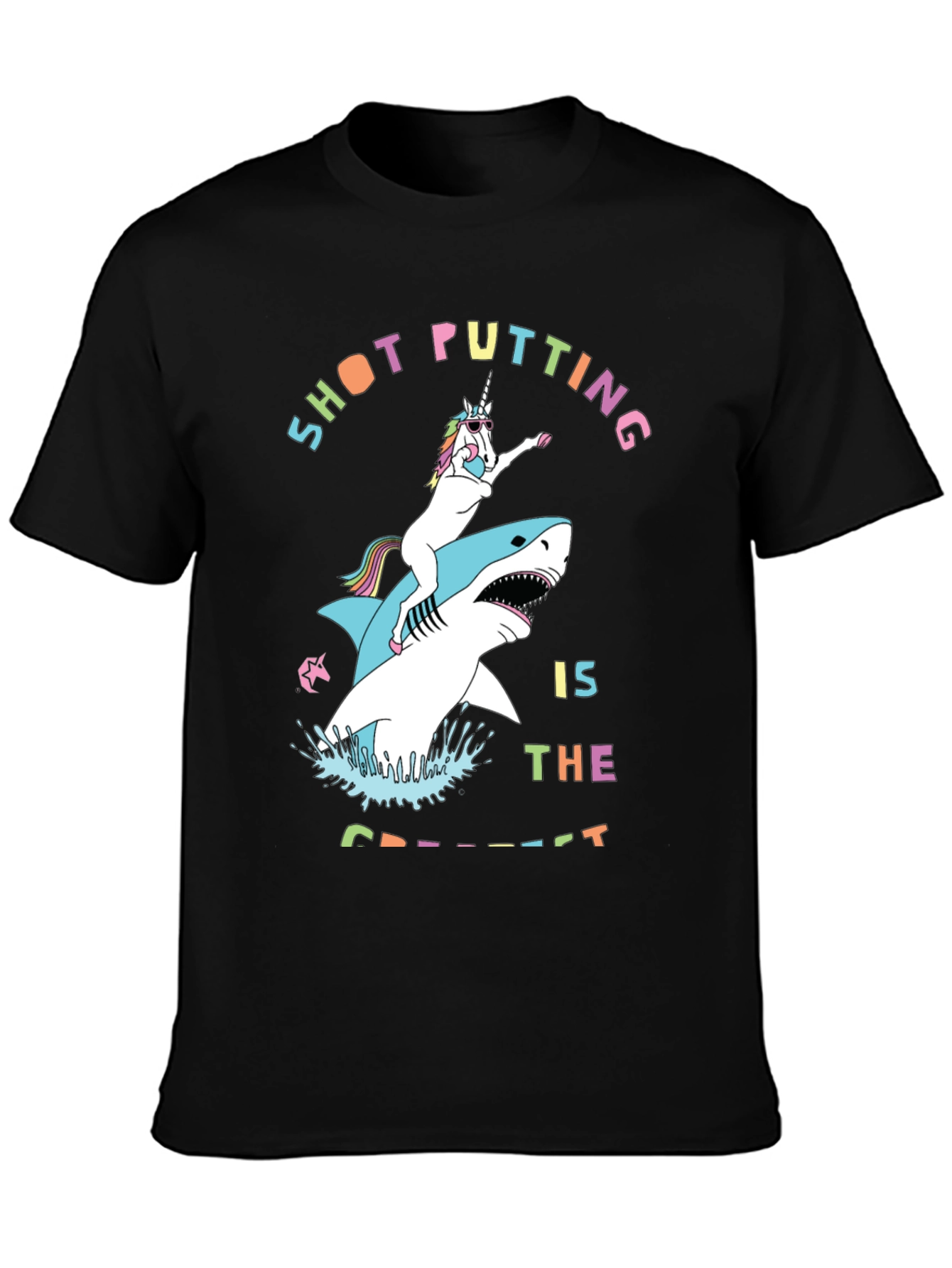 Shot Putting Unicorn Shark T-Shirt