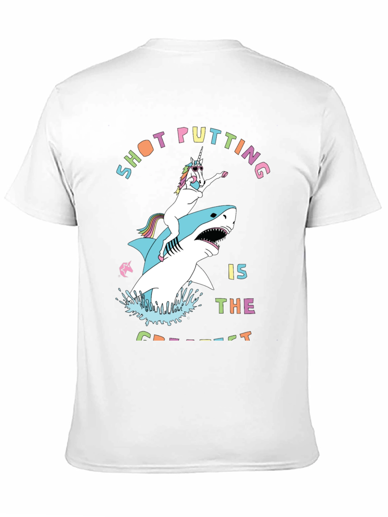 Shot Putting Unicorn Shark T-Shirt