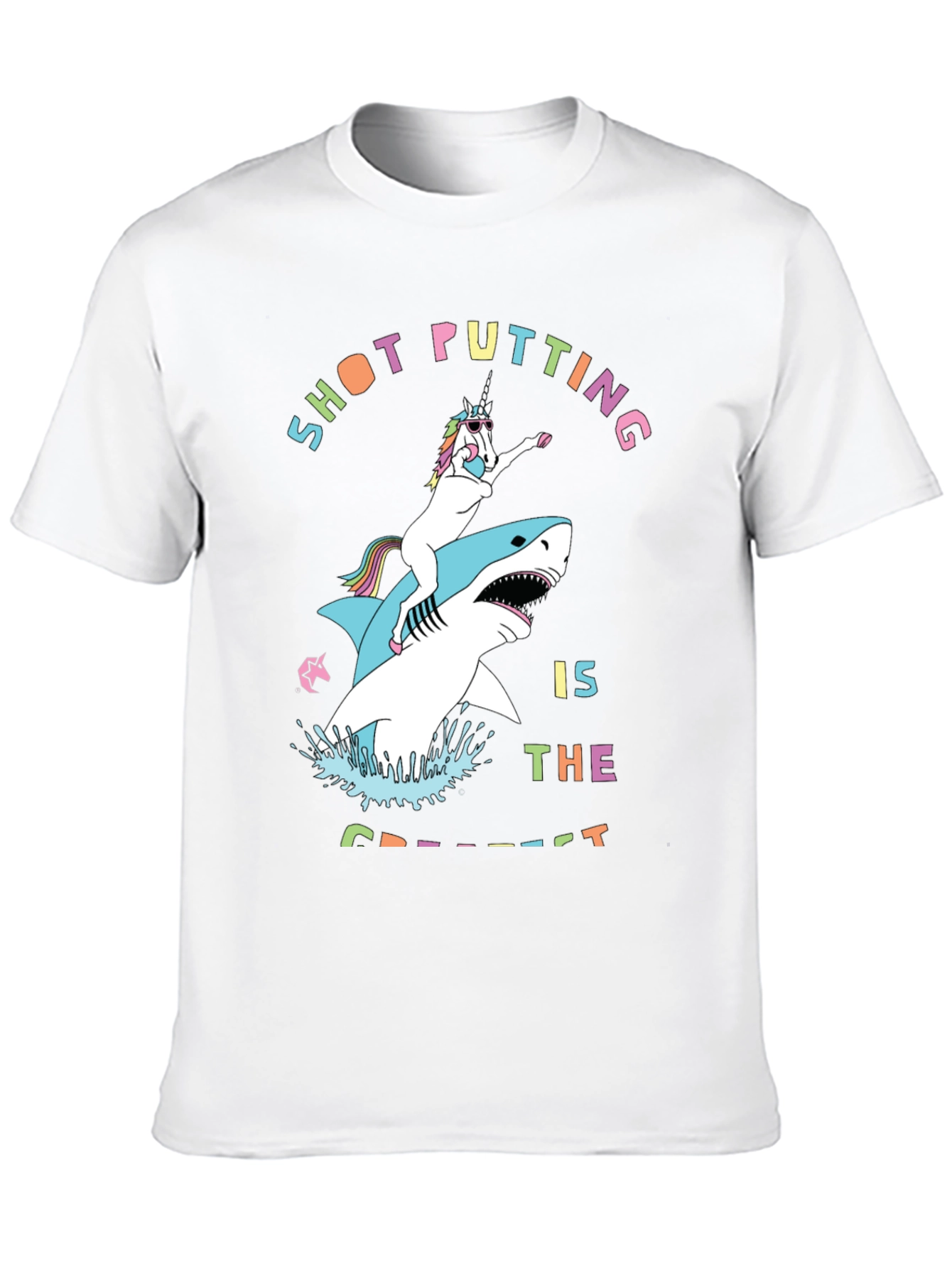 Shot Putting Unicorn Shark T-Shirt