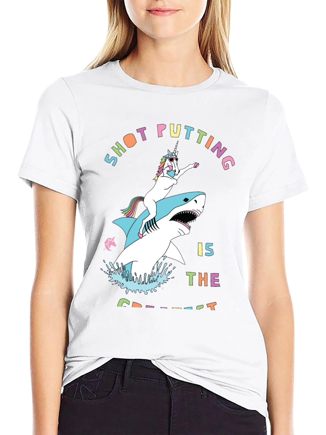 Shot Putting Unicorn Shark T-Shirt