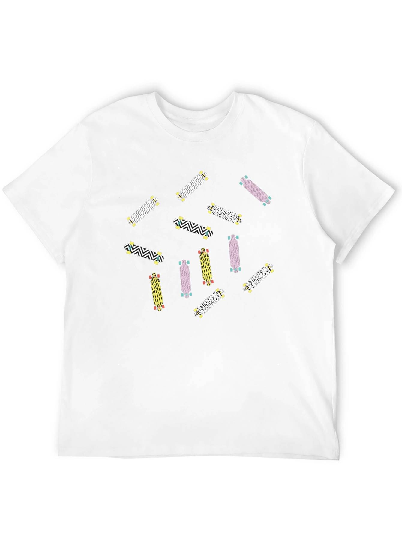 Skateboard Patterned Black Tee