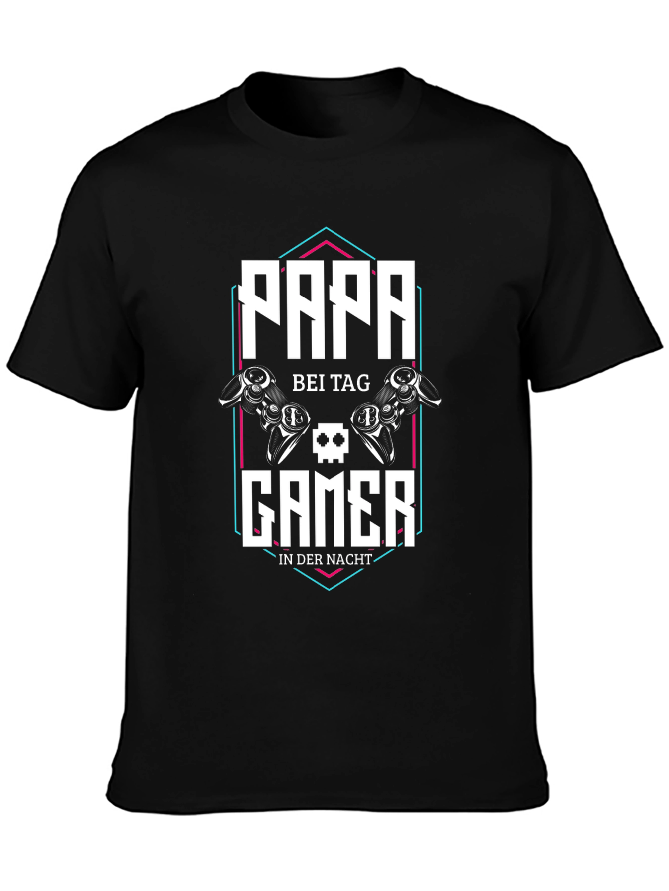 Papa Gamer T-Shirt - Day/Night Gaming Dad Tee