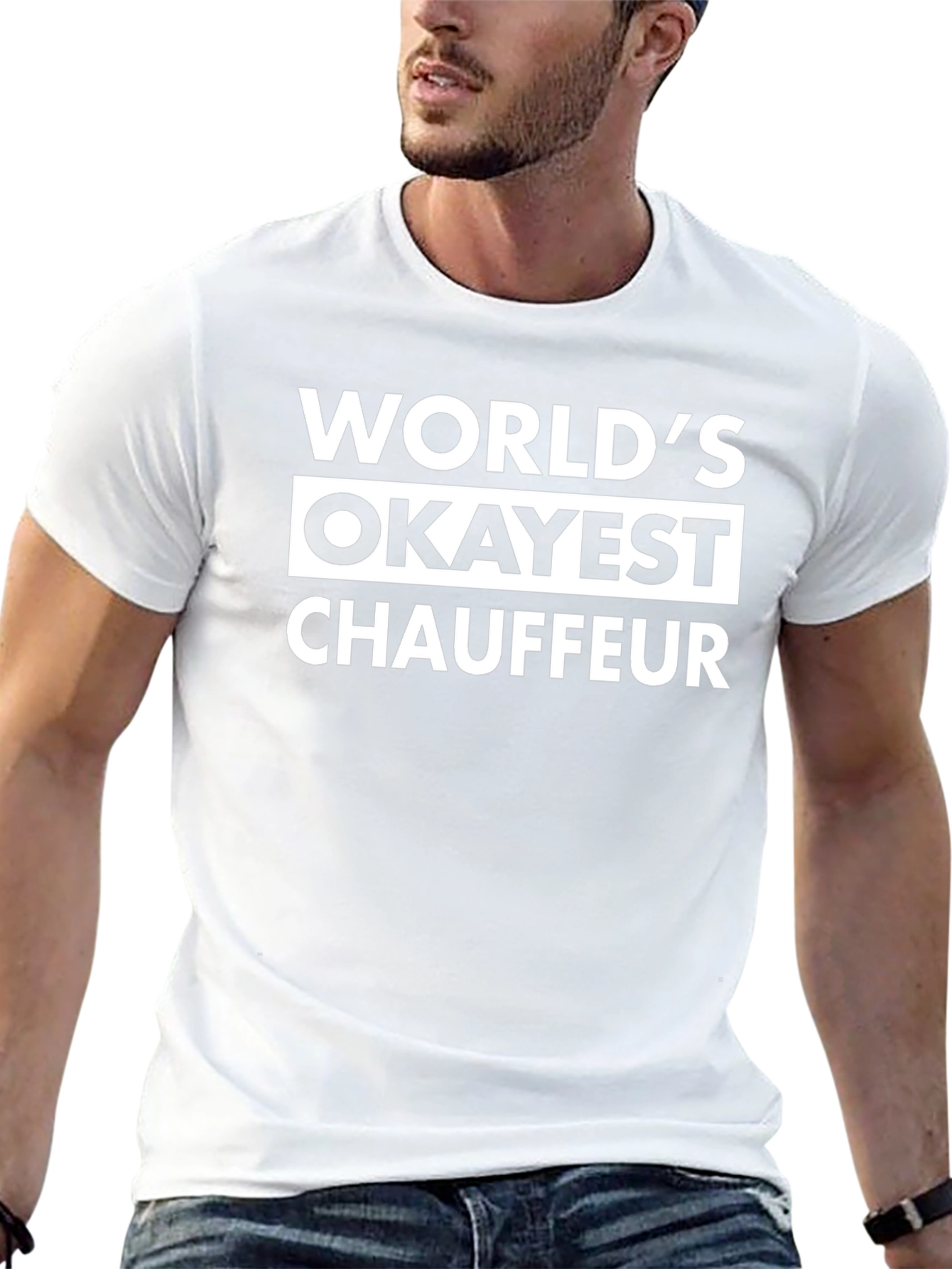 Worlds Okayest Chauffeur Black T-Shirt