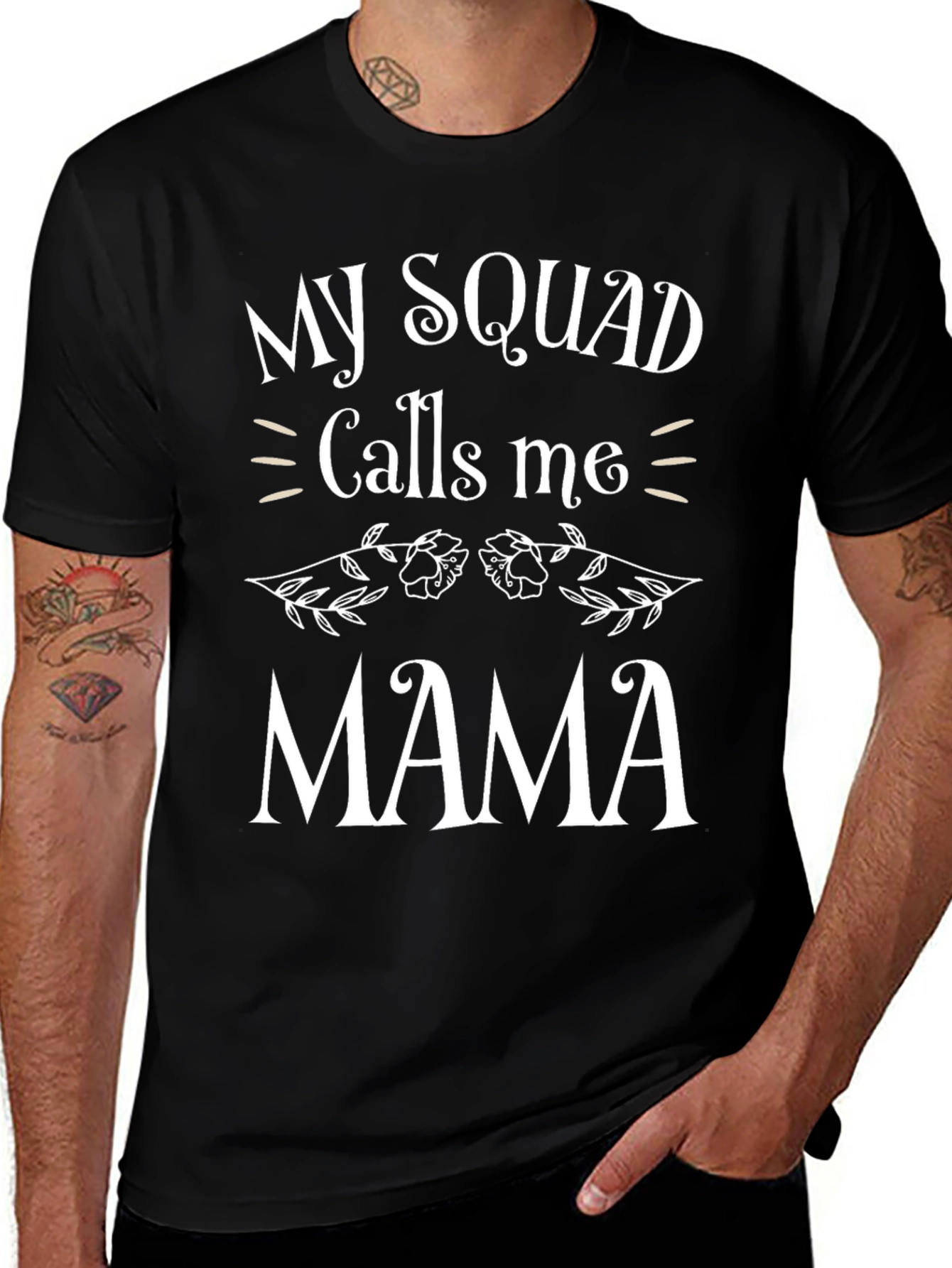 My Squad Calls Me Mama T-Shirt - Black