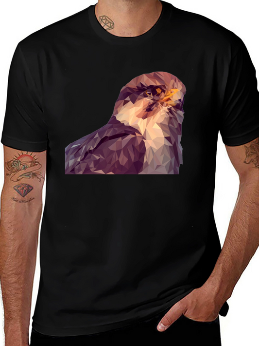 Abstract Hawk Graphic Tee - Modern Bird Art Shirt