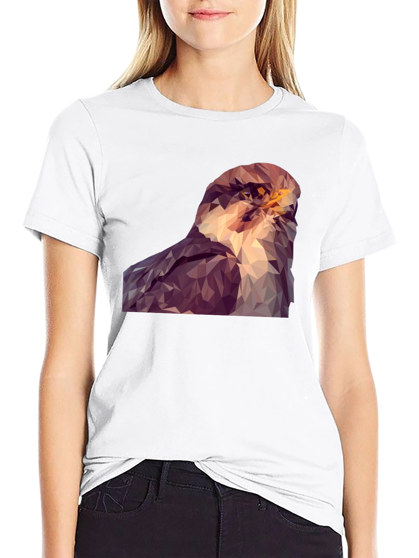 Abstract Hawk Graphic Tee - Modern Bird Art Shirt