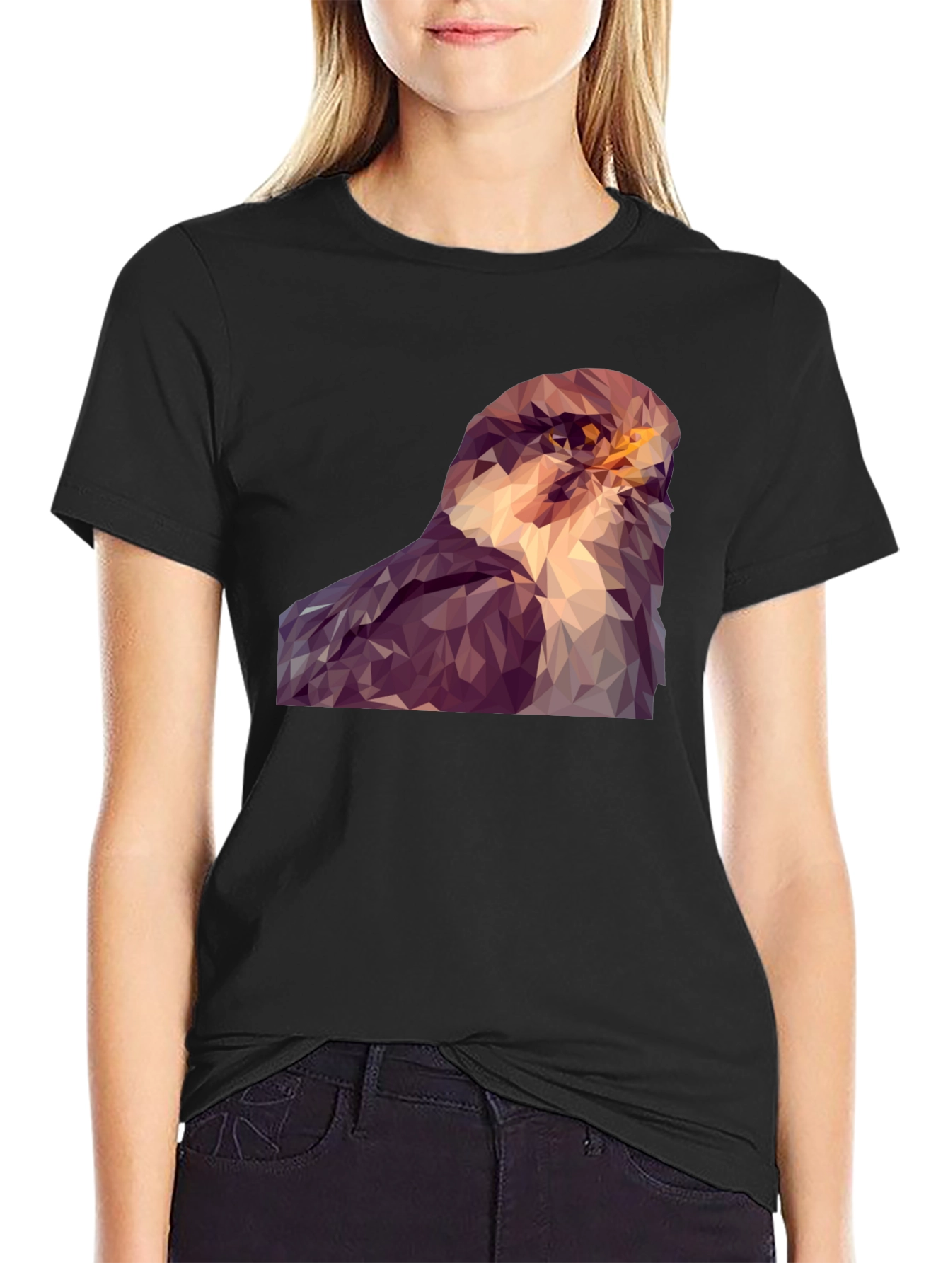 Abstract Hawk Graphic Tee - Modern Bird Art Shirt